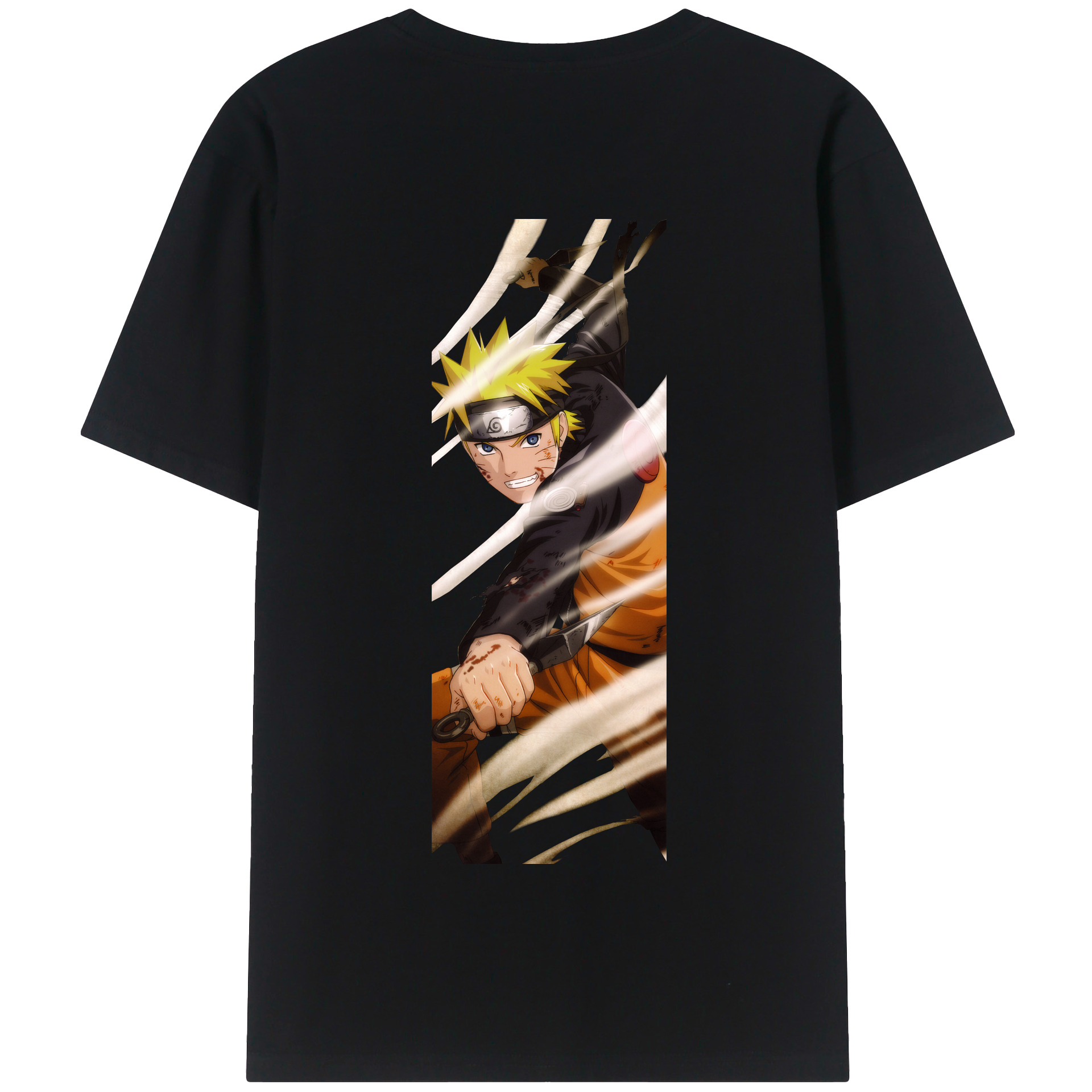 （画像用） NARUTO -ナルト- うずまき ナルト Uzumaki Naruto 綿100％半袖Tシャツ（背面プリント）