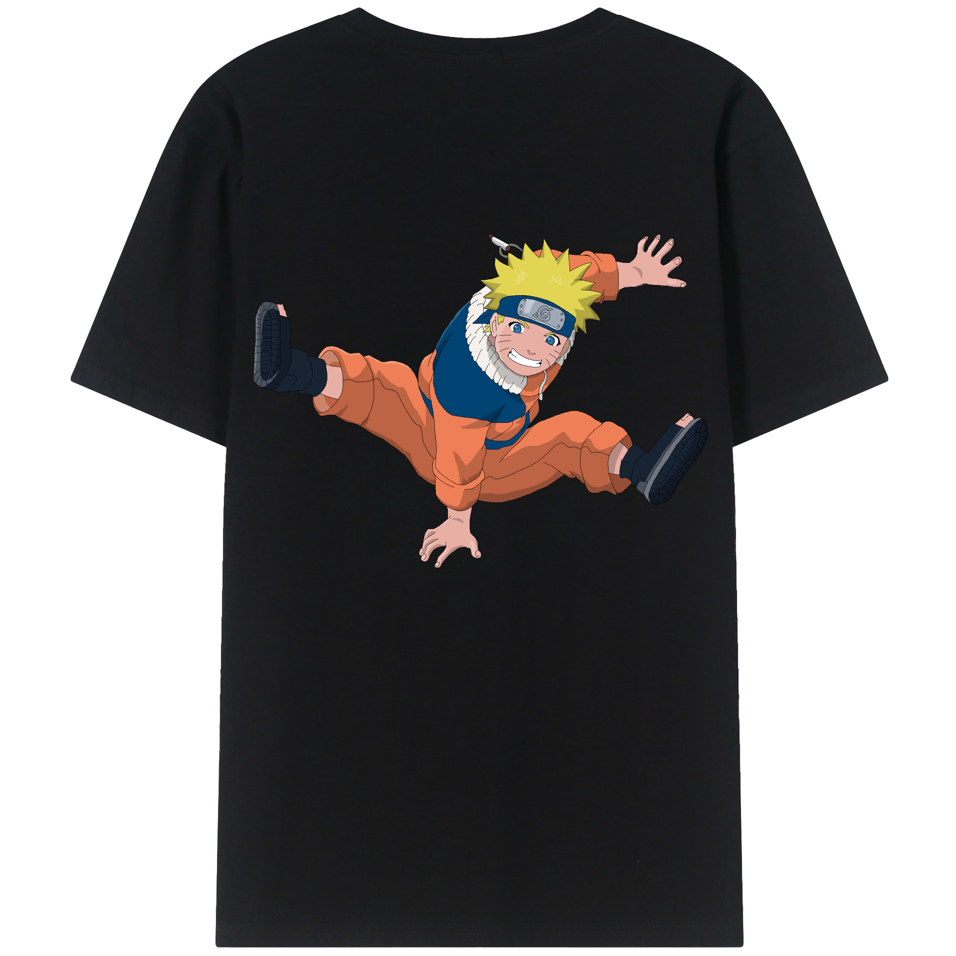 （画像用） NARUTO -ナルト- うずまき ナルト Uzumaki Naruto 綿100％半袖Tシャツ（背面プリント）
