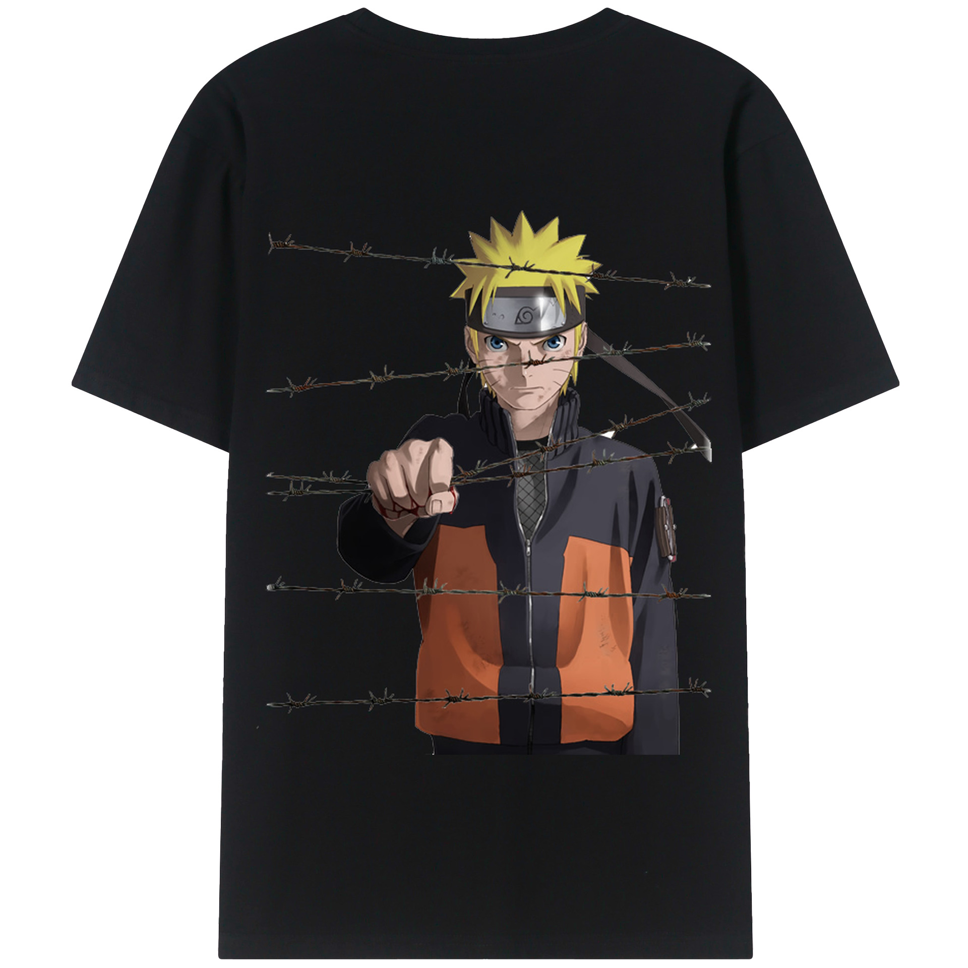 （画像用） NARUTO -ナルト- うずまき ナルト Uzumaki Naruto 綿100％半袖Tシャツ（背面プリント）