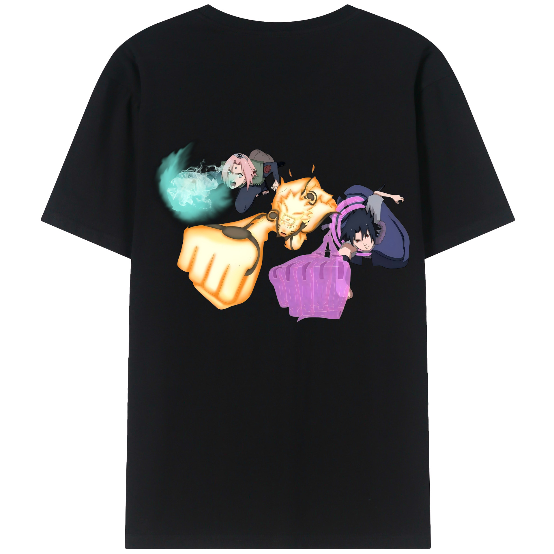 （画像用） NARUTO -ナルト- うずまき ナルト Uzumaki Naruto 綿100％半袖Tシャツ（背面プリント）