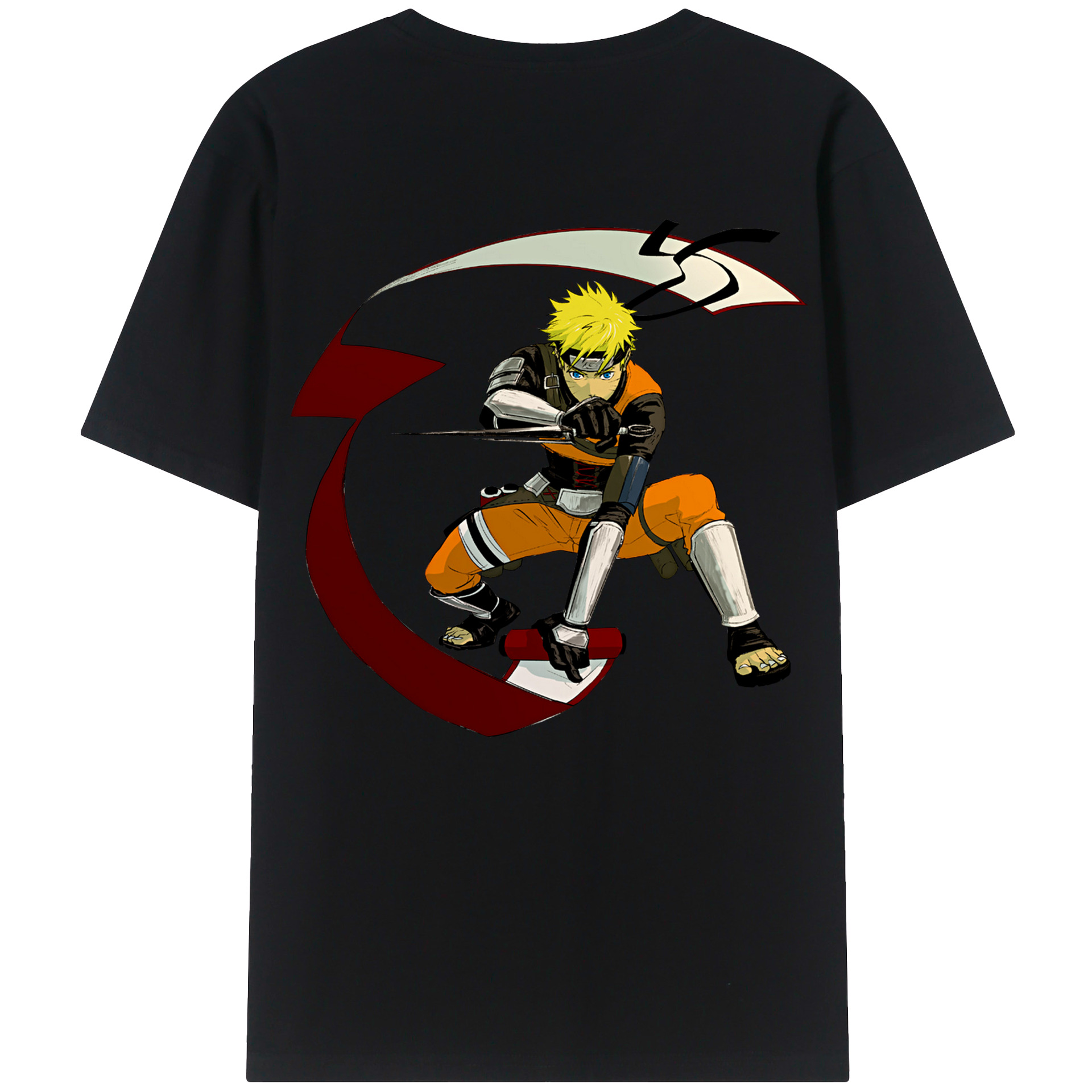 （画像用） NARUTO -ナルト- うずまき ナルト Uzumaki Naruto 綿100％半袖Tシャツ（背面プリント）