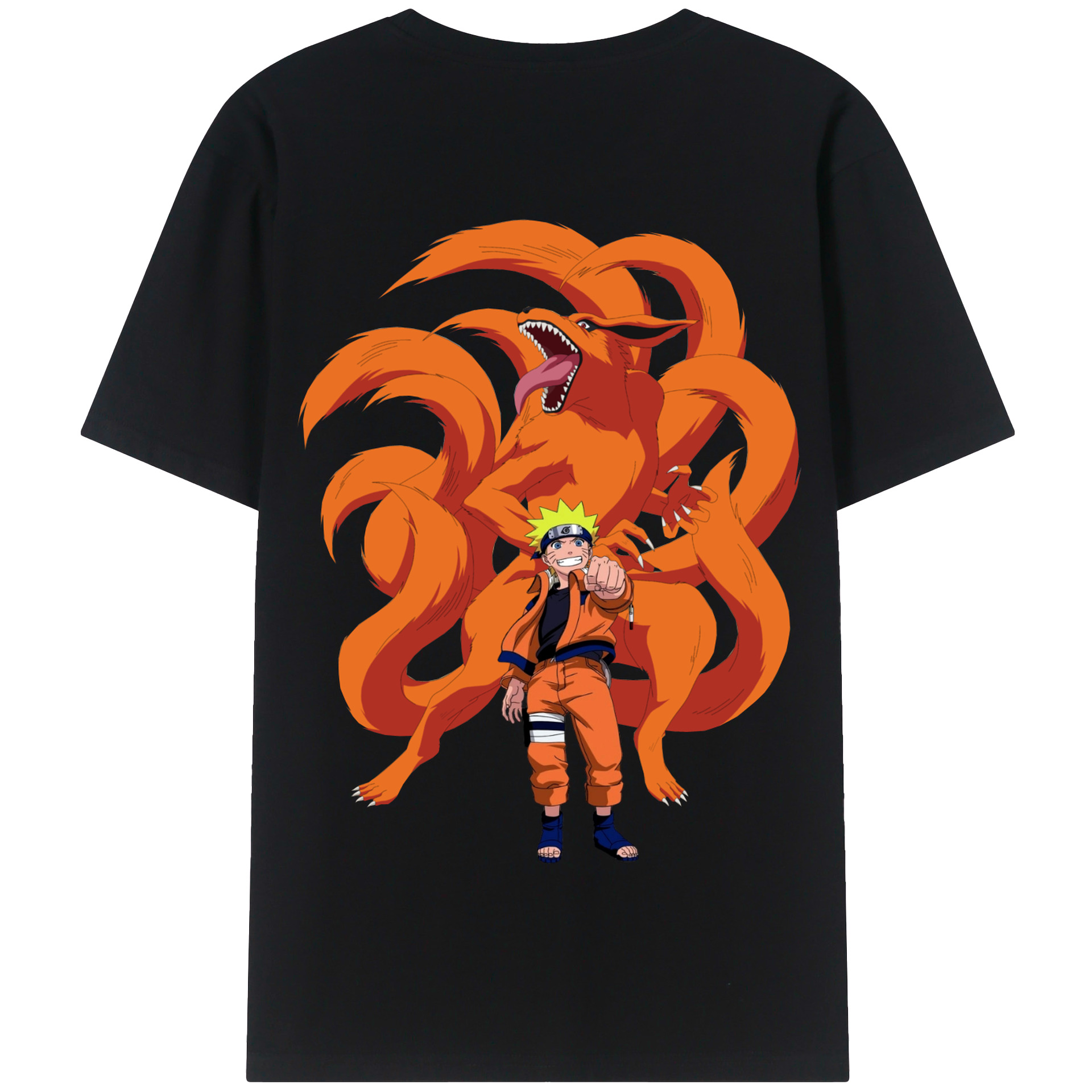 （画像用） NARUTO -ナルト- うずまき ナルト Uzumaki Naruto 綿100％半袖Tシャツ（背面プリント）
