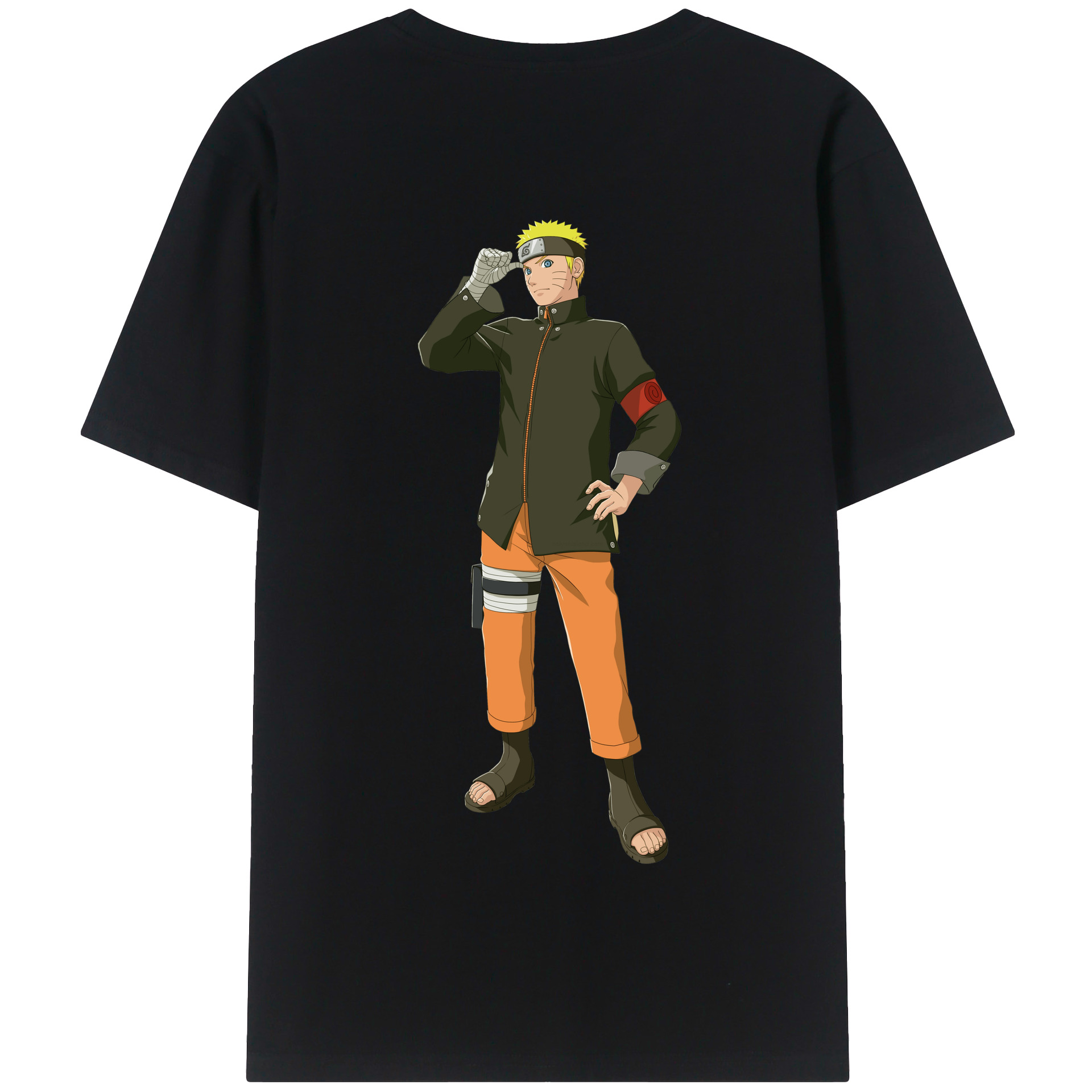 （画像用） NARUTO -ナルト- うずまき ナルト Uzumaki Naruto 綿100％半袖Tシャツ（背面プリント）