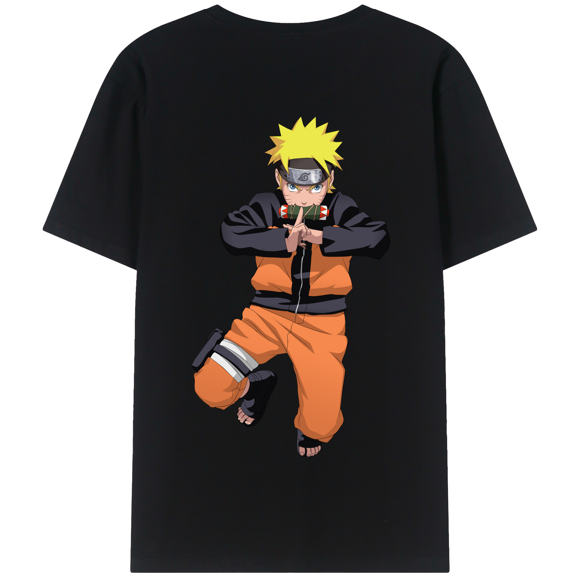 （画像用） NARUTO -ナルト- うずまき ナルト Uzumaki Naruto 綿100％半袖Tシャツ（背面プリント）