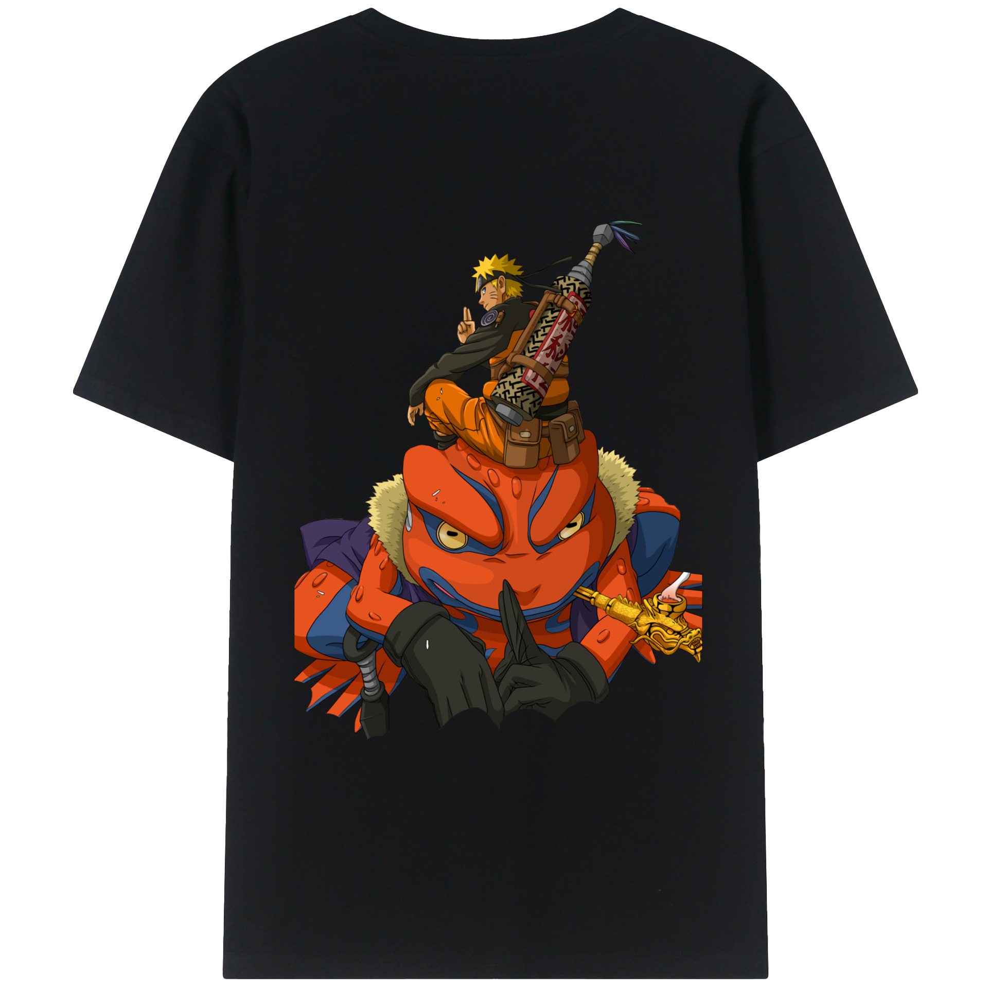 （画像用） NARUTO -ナルト- うずまき ナルト Uzumaki Naruto 綿100％半袖Tシャツ（背面プリント）