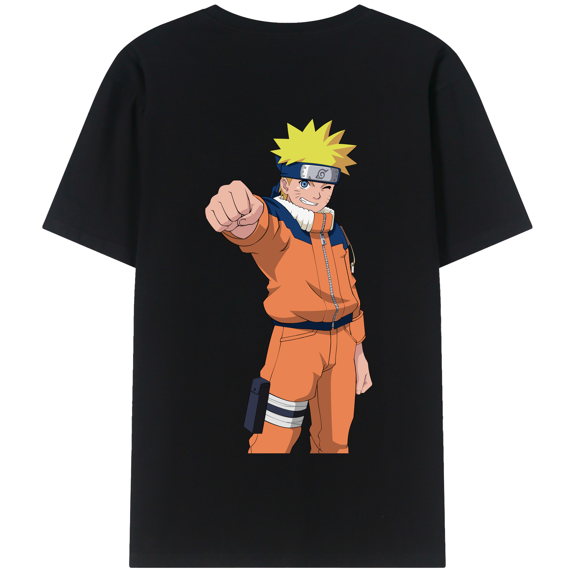（画像用） NARUTO -ナルト- うずまき ナルト Uzumaki Naruto 綿100％半袖Tシャツ（背面プリント）