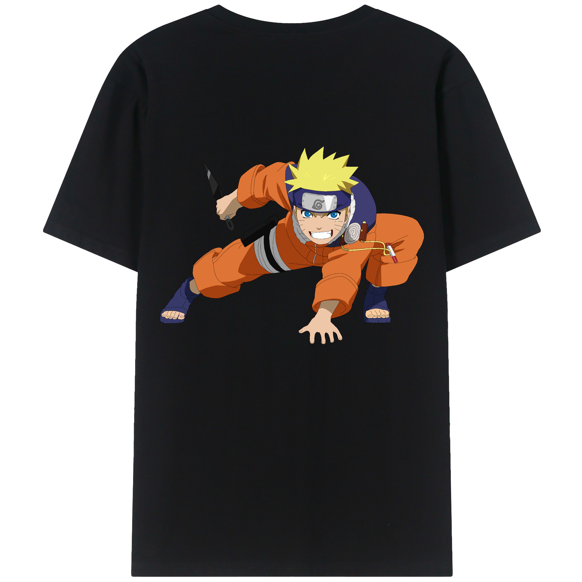 （画像用） NARUTO -ナルト- うずまき ナルト Uzumaki Naruto 綿100％半袖Tシャツ（背面プリント）