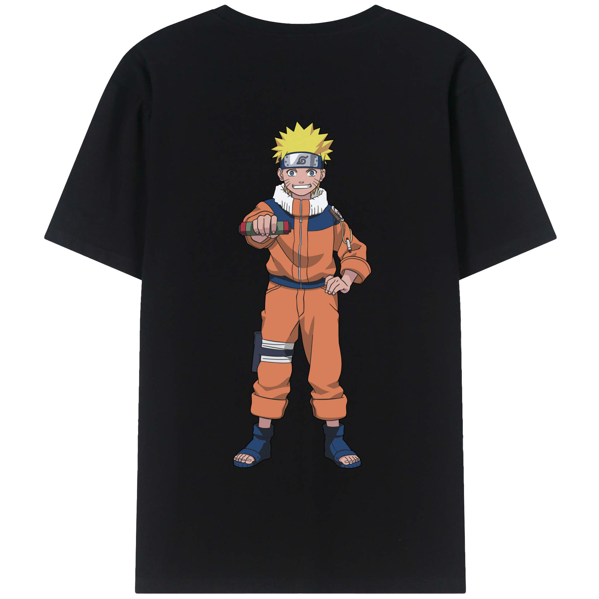 （画像用） NARUTO -ナルト- うずまき ナルト Uzumaki Naruto 綿100％半袖Tシャツ（背面プリント）