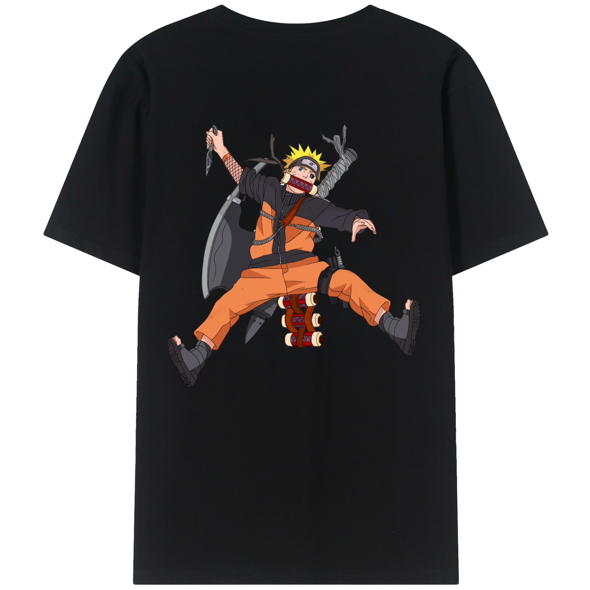 （画像用） NARUTO -ナルト- うずまき ナルト Uzumaki Naruto 綿100％半袖Tシャツ（背面プリント）