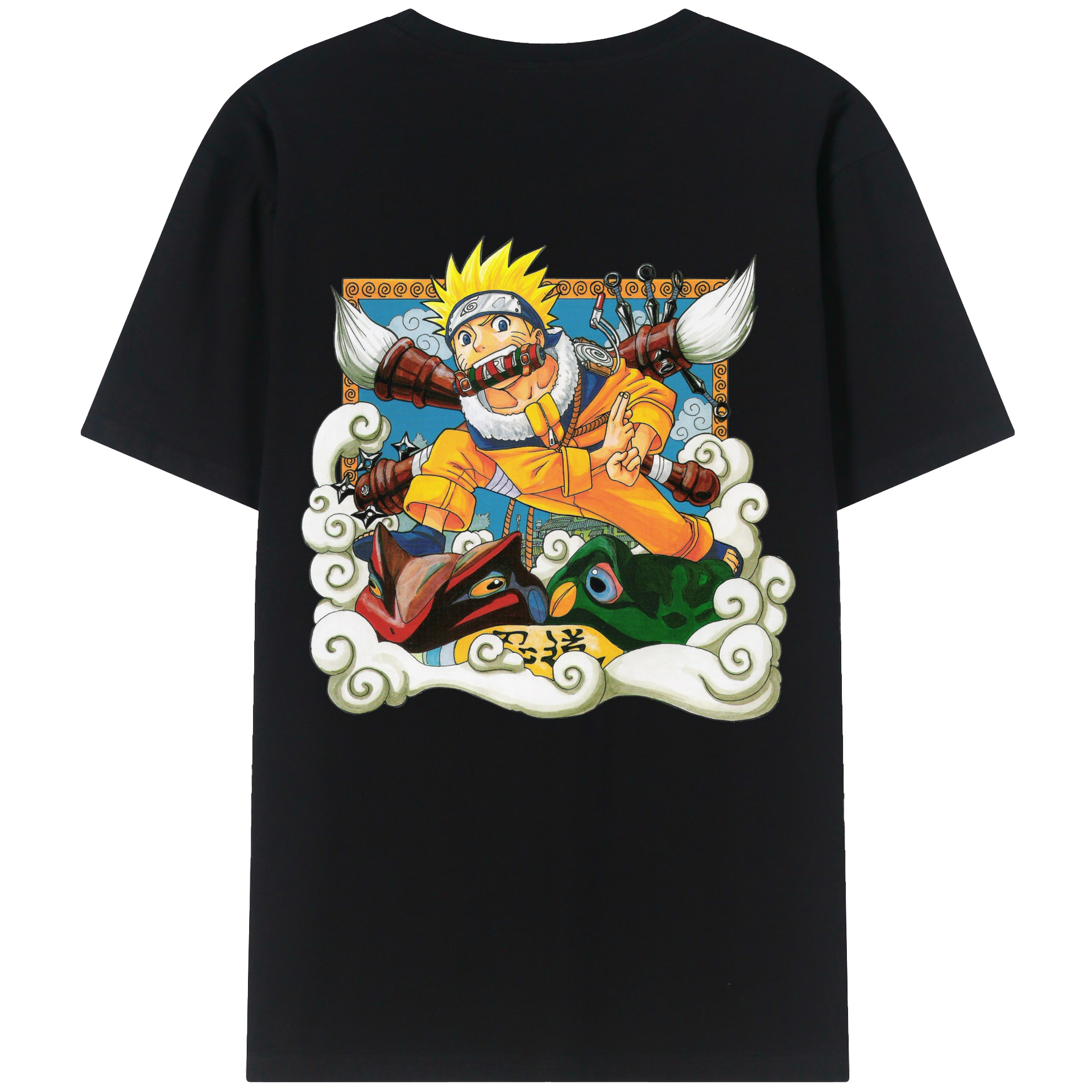 （画像用） NARUTO -ナルト- うずまき ナルト Uzumaki Naruto 綿100％半袖Tシャツ（背面プリント）