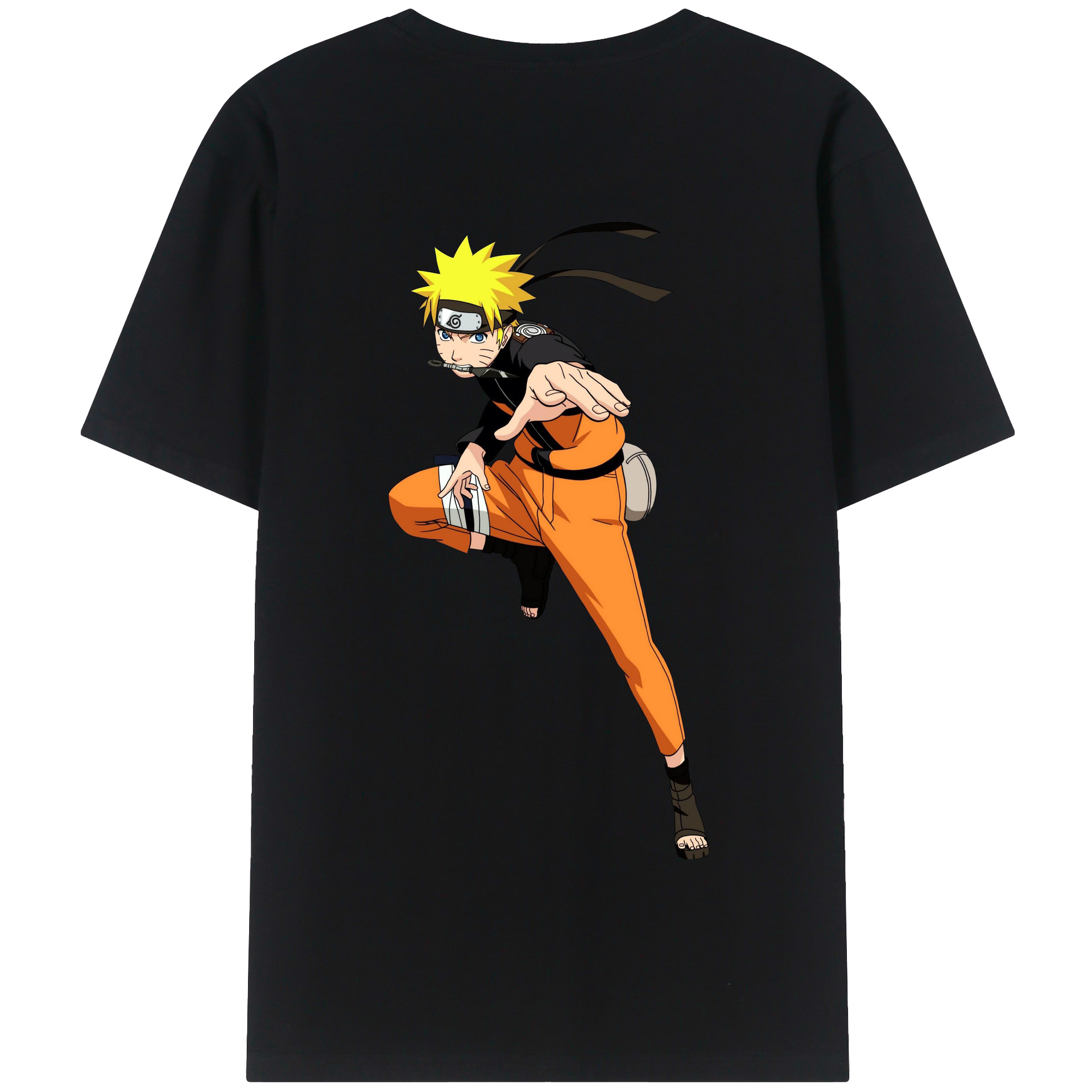 （画像用） NARUTO -ナルト- うずまき ナルト Uzumaki Naruto 綿100％半袖Tシャツ（背面プリント）