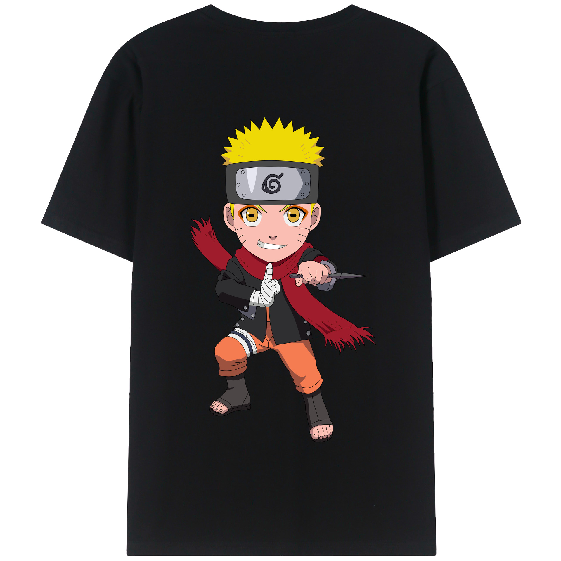 （画像用） NARUTO -ナルト- うずまき ナルト Uzumaki Naruto 綿100％半袖Tシャツ（背面プリント）