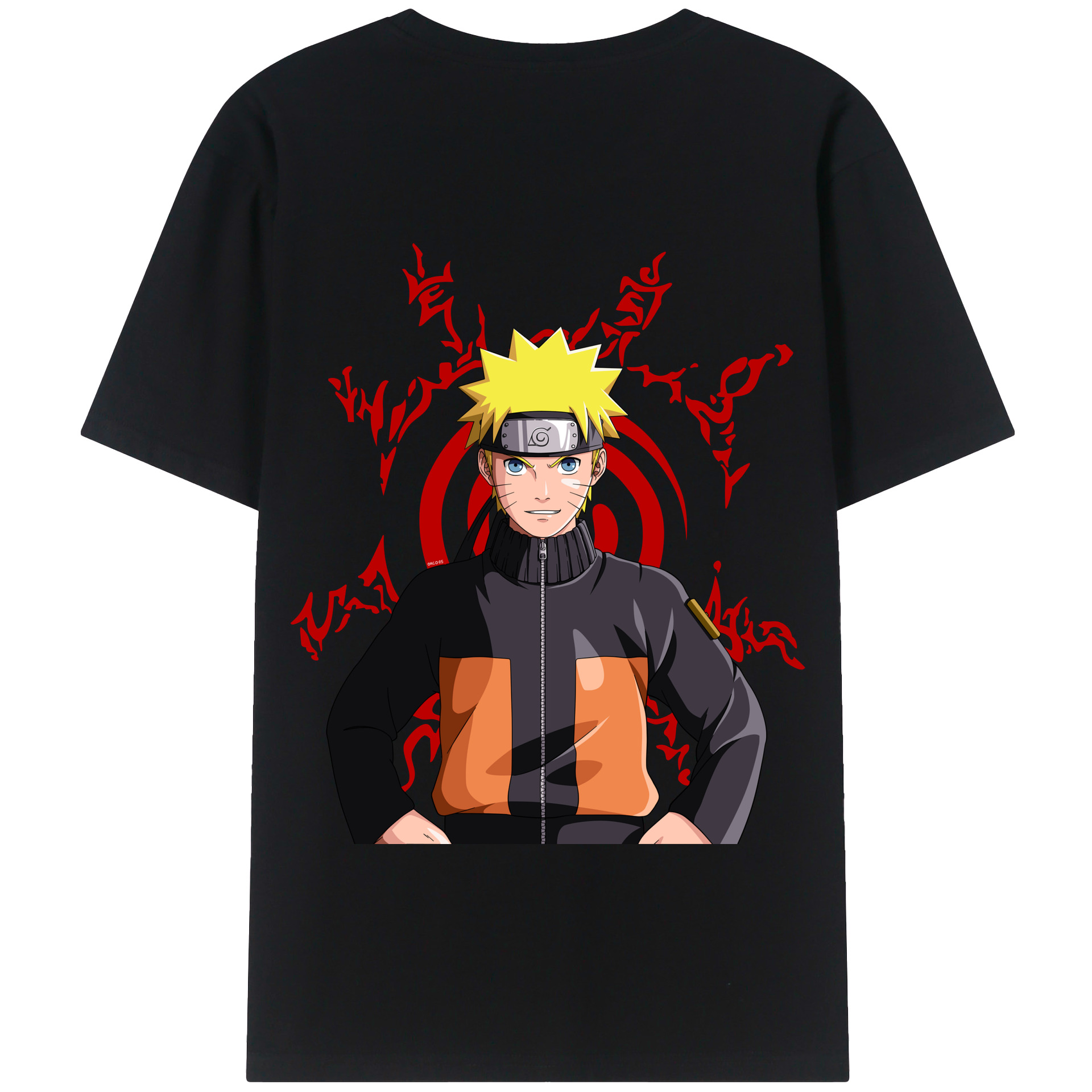 （画像用） NARUTO -ナルト- うずまき ナルト Uzumaki Naruto 綿100％半袖Tシャツ（背面プリント）