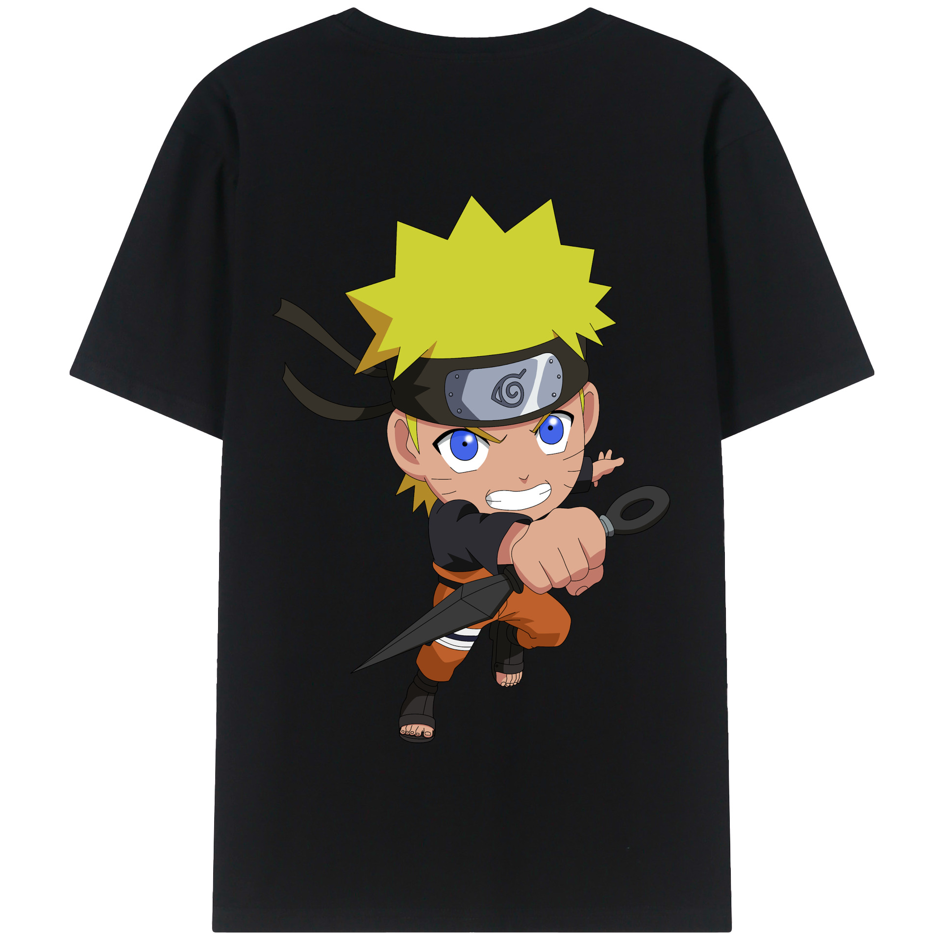 （画像用） NARUTO -ナルト- うずまき ナルト Uzumaki Naruto 綿100％半袖Tシャツ（背面プリント）