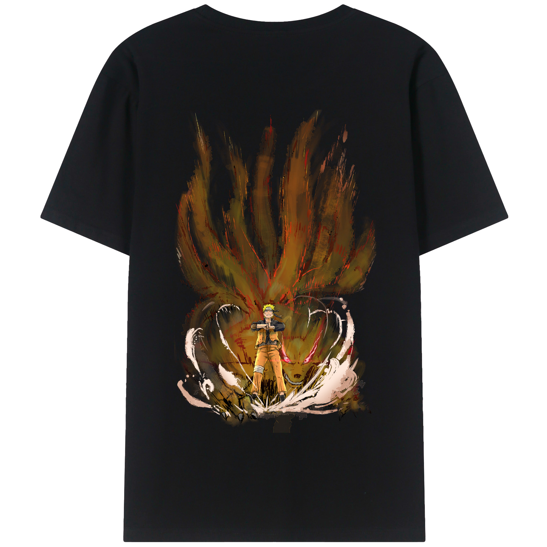 （画像用） NARUTO -ナルト- うずまき ナルト Uzumaki Naruto 綿100％半袖Tシャツ（背面プリント）