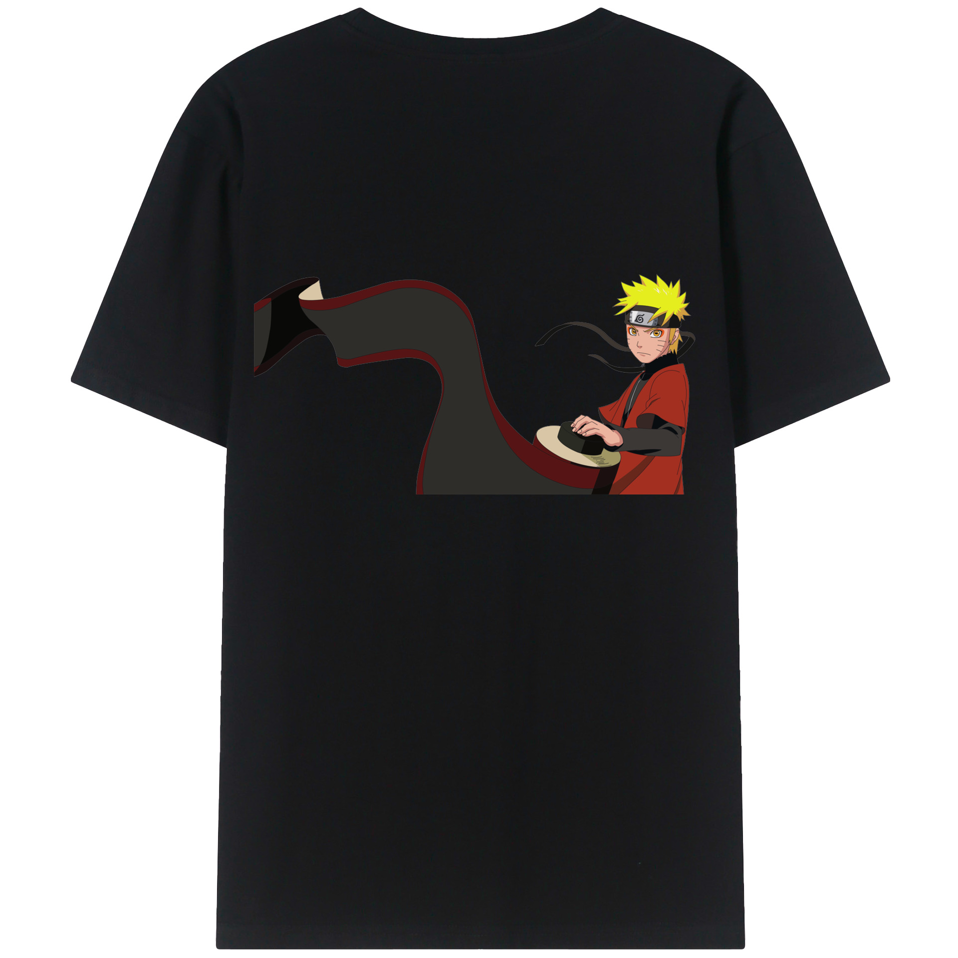 （画像用） NARUTO -ナルト- うずまき ナルト Uzumaki Naruto 綿100％半袖Tシャツ（背面プリント）
