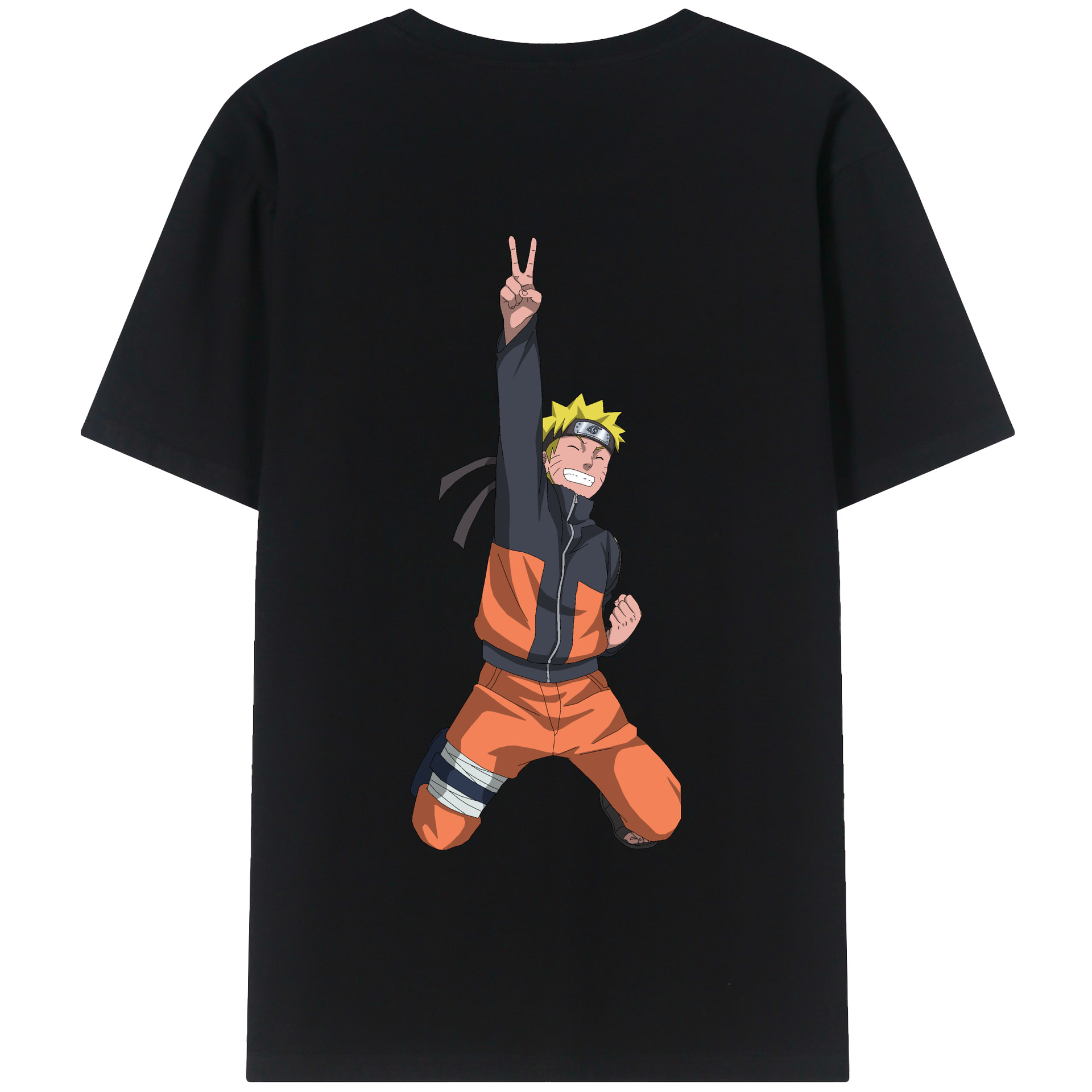 （画像用） NARUTO -ナルト- うずまき ナルト Uzumaki Naruto 綿100％半袖Tシャツ（背面プリント）