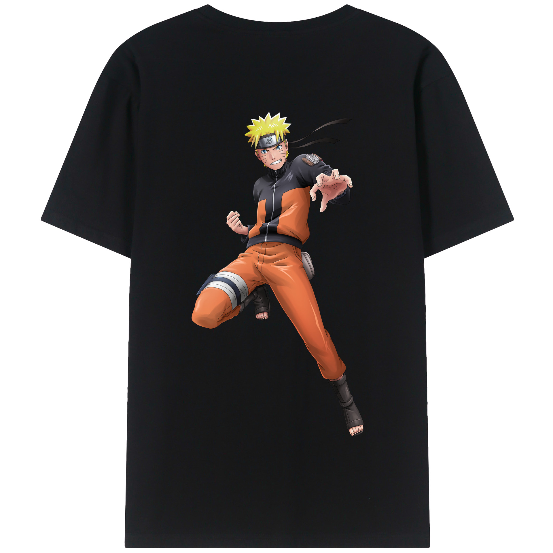（画像用） NARUTO -ナルト- うずまき ナルト Uzumaki Naruto 綿100％半袖Tシャツ（背面プリント）