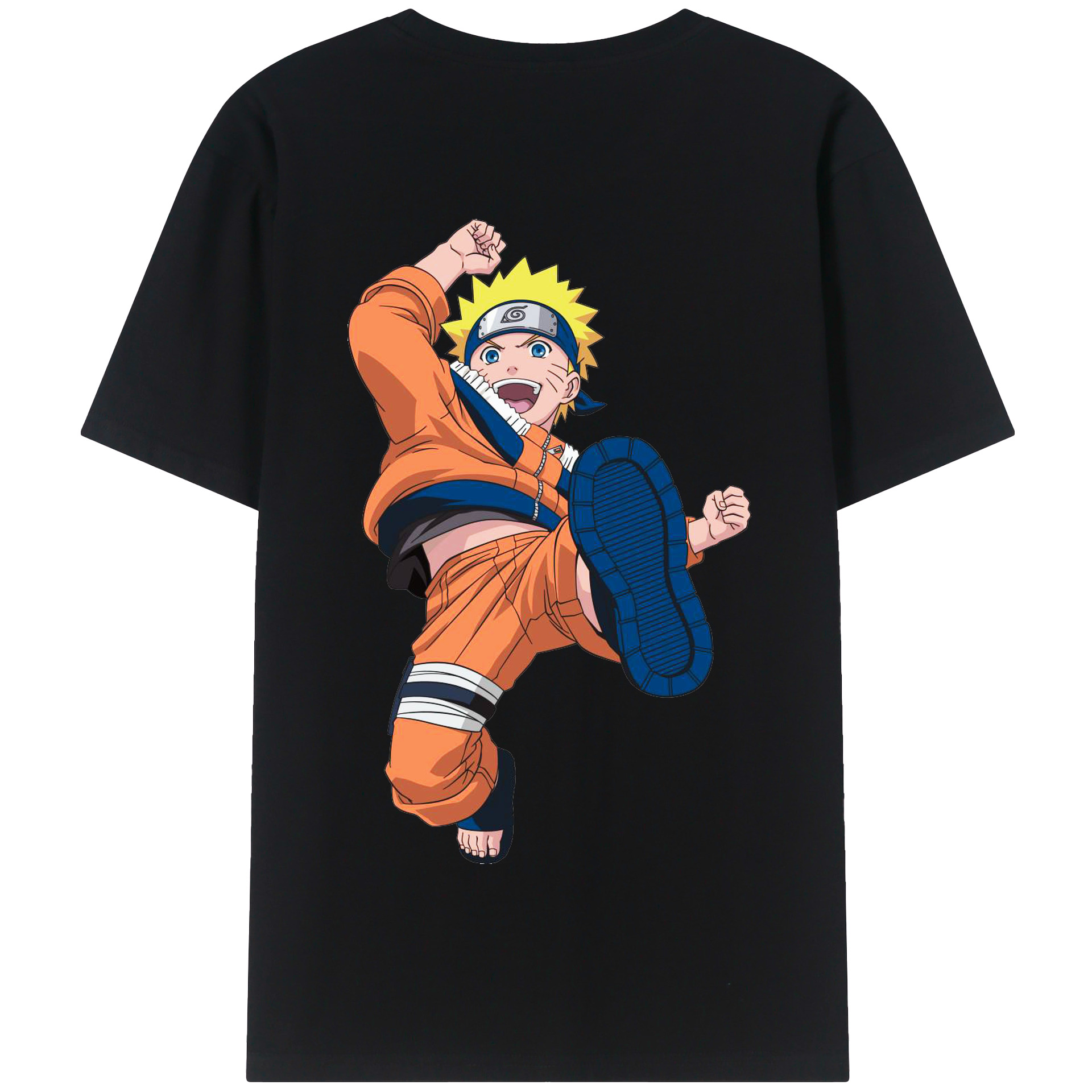 （画像用） NARUTO -ナルト- うずまき ナルト Uzumaki Naruto 綿100％半袖Tシャツ（背面プリント）