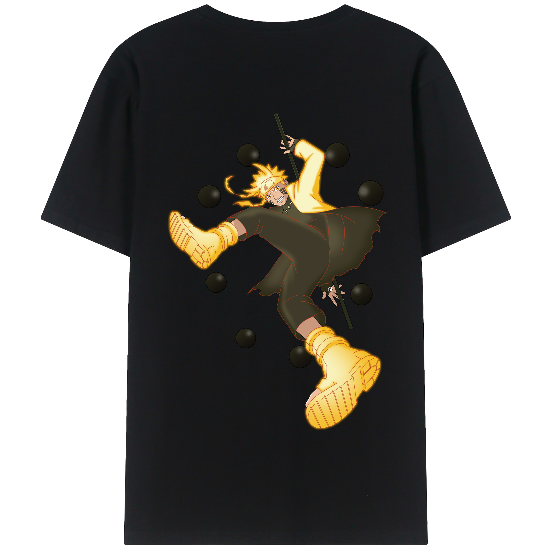 （画像用） NARUTO -ナルト- うずまき ナルト Uzumaki Naruto 綿100％半袖Tシャツ（背面プリント）