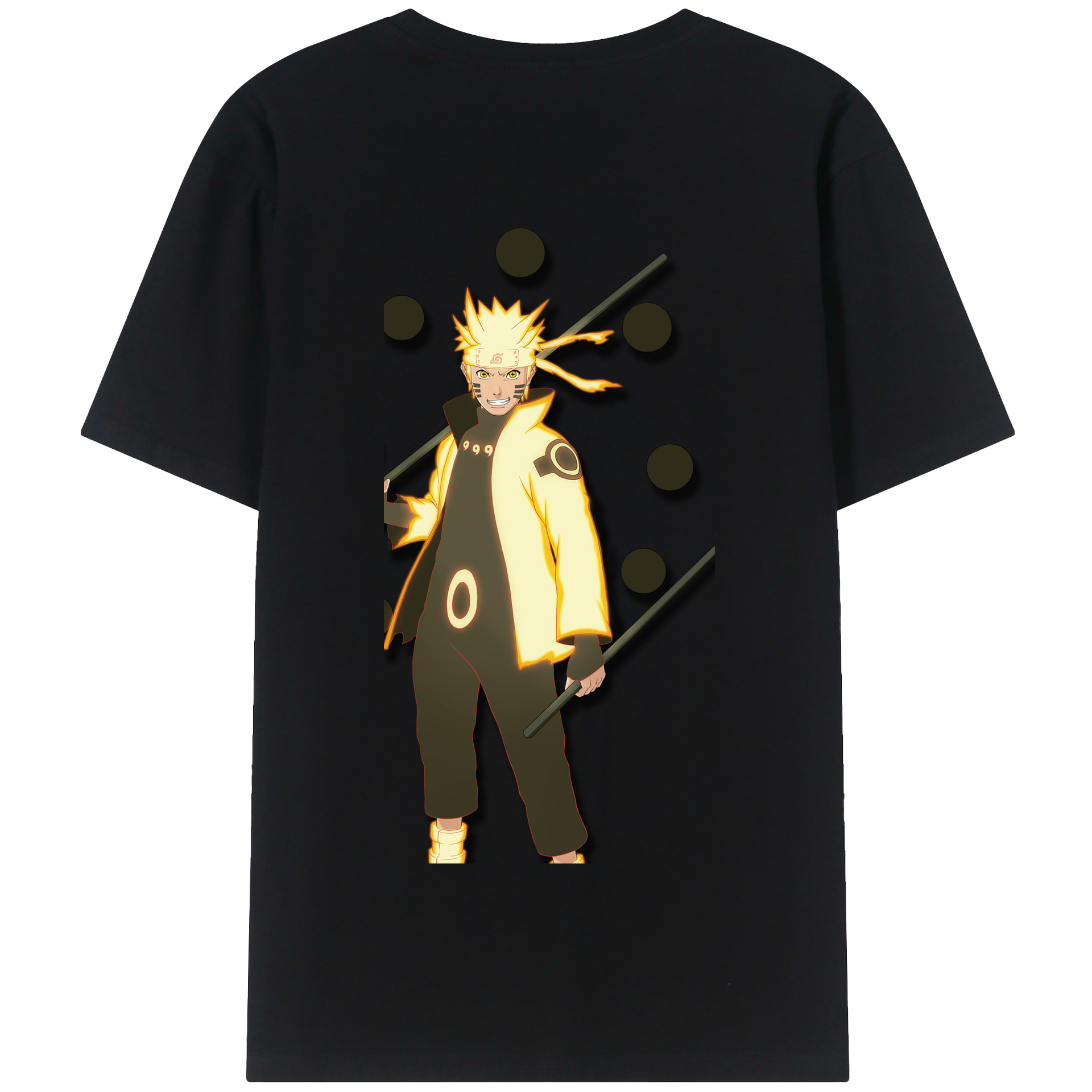（画像用） NARUTO -ナルト- うずまき ナルト Uzumaki Naruto 綿100％半袖Tシャツ（背面プリント）