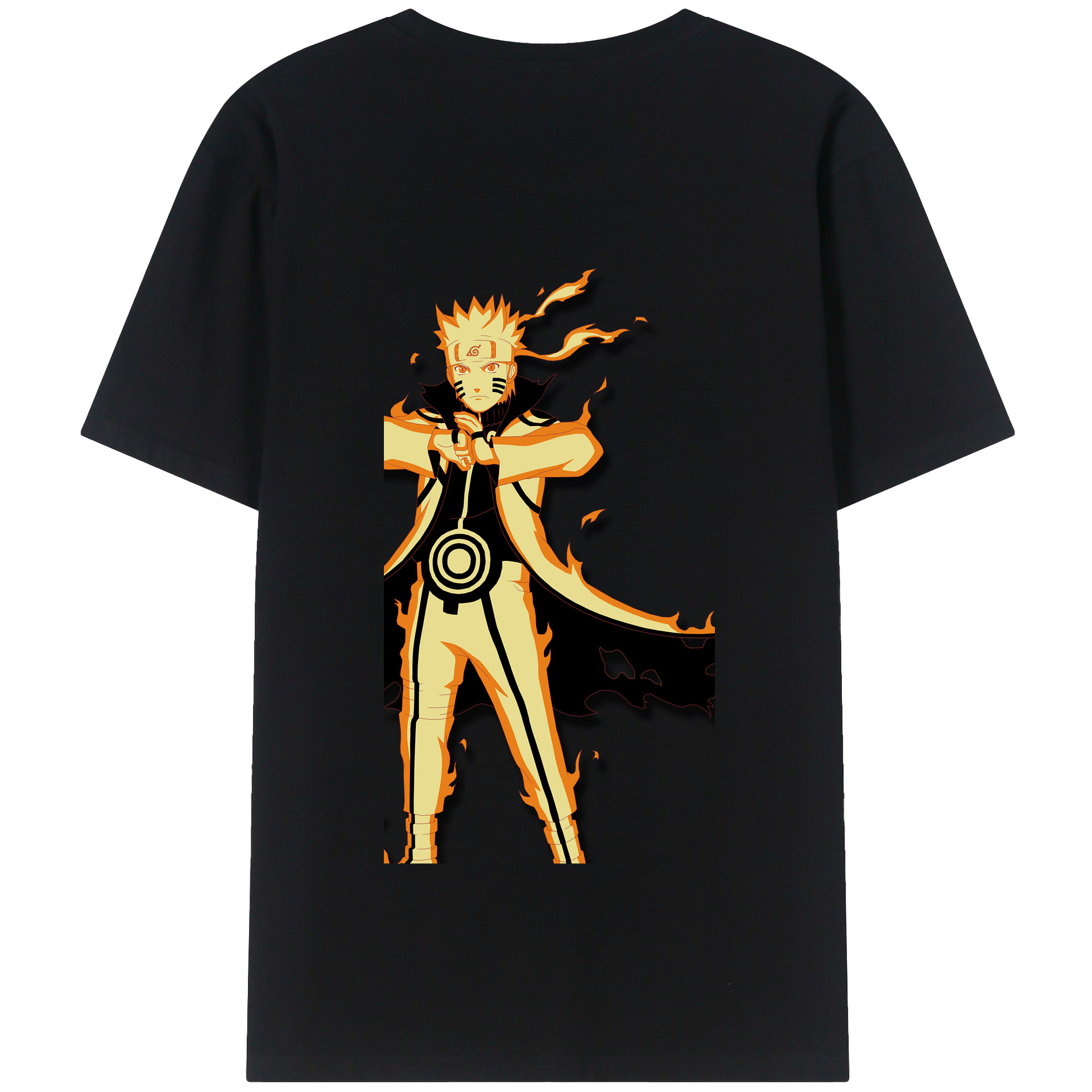 （画像用） NARUTO -ナルト- うずまき ナルト Uzumaki Naruto 綿100％半袖Tシャツ（背面プリント）