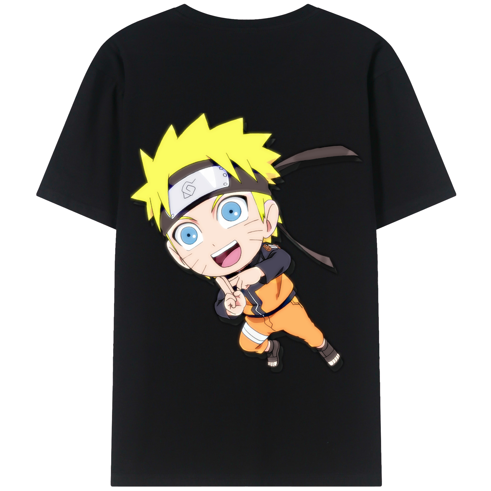 （画像用） NARUTO -ナルト- うずまき ナルト Uzumaki Naruto 綿100％半袖Tシャツ（背面プリント）