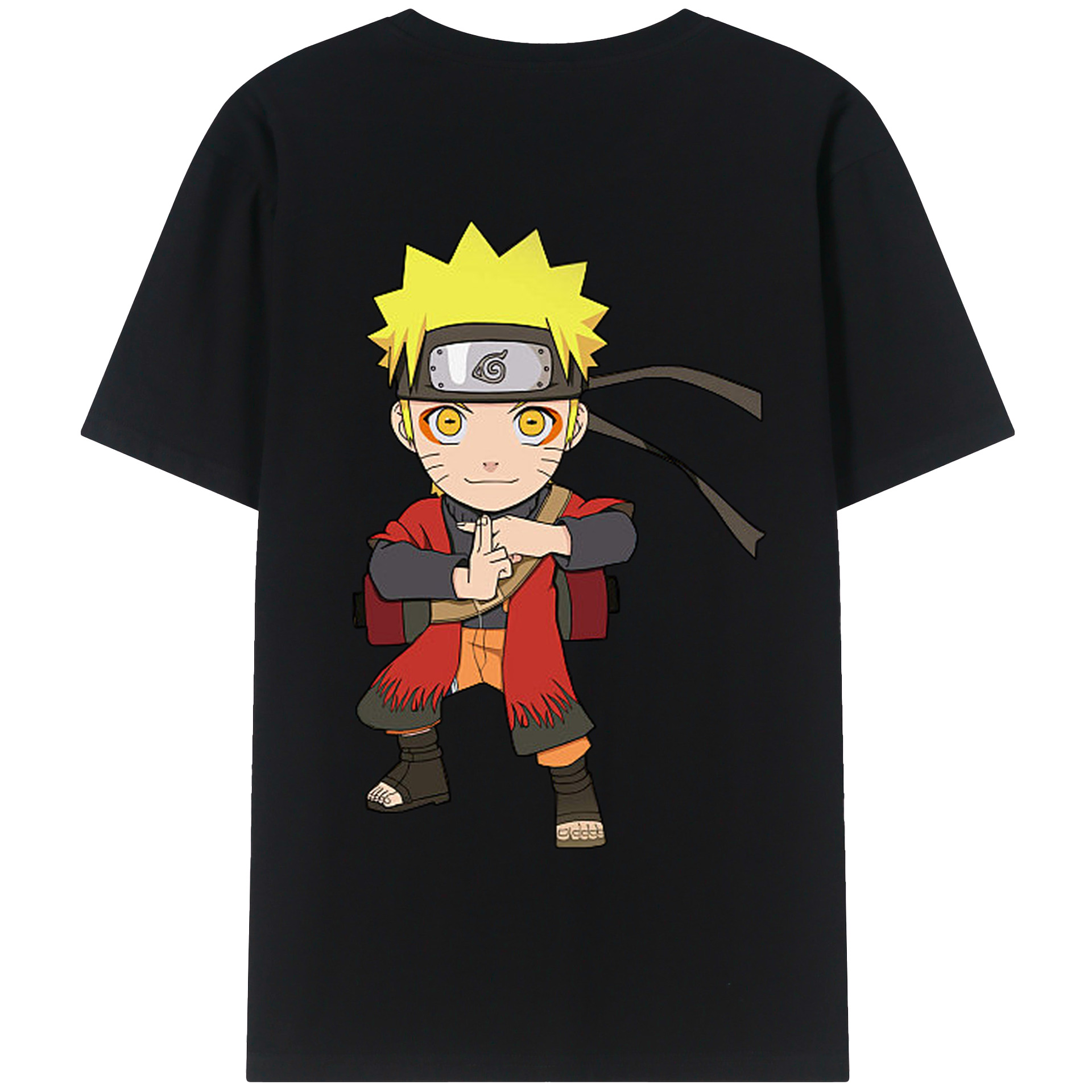 （画像用） NARUTO -ナルト- うずまき ナルト Uzumaki Naruto 綿100％半袖Tシャツ（背面プリント）