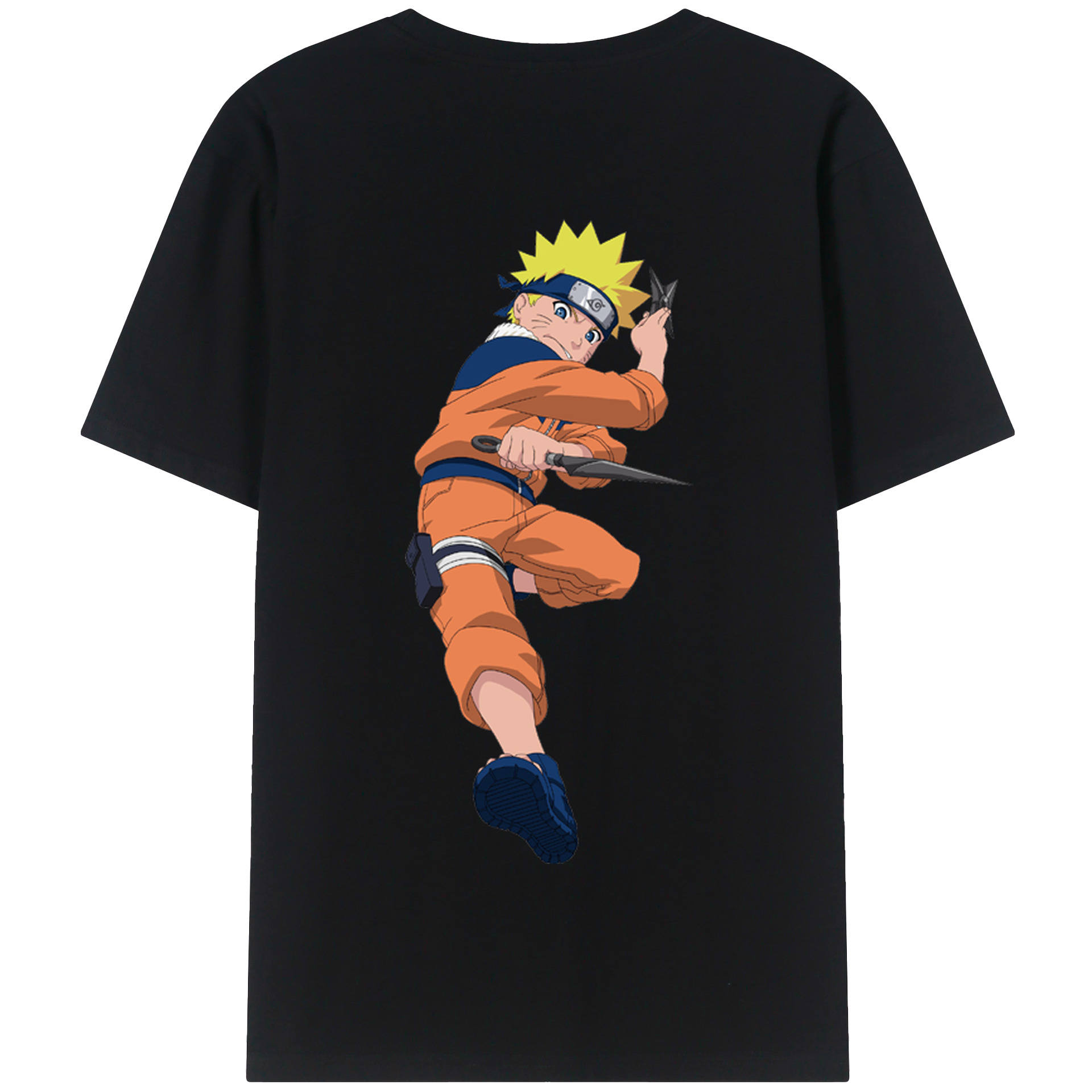 （画像用） NARUTO -ナルト- うずまき ナルト Uzumaki Naruto 綿100％半袖Tシャツ（背面プリント）