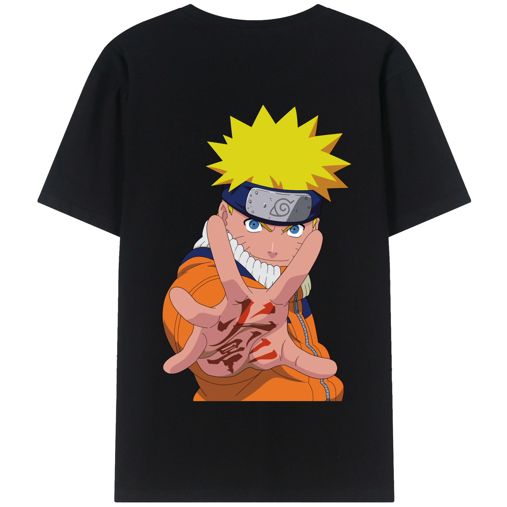 （画像用） NARUTO -ナルト- うずまき ナルト Uzumaki Naruto 綿100％半袖Tシャツ（背面プリント）