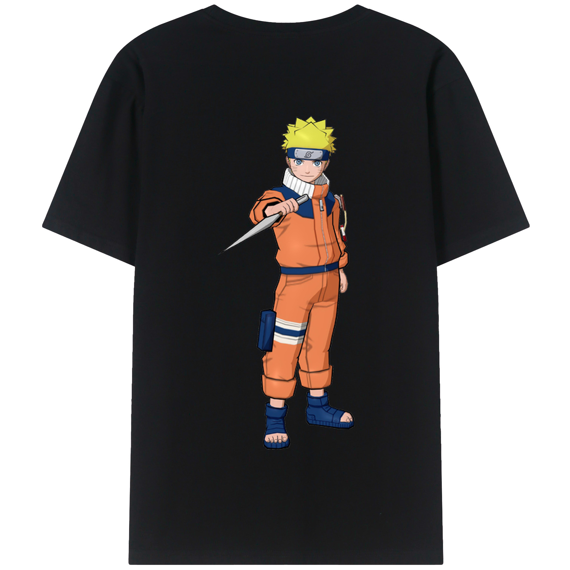 （画像用） NARUTO -ナルト- うずまき ナルト Uzumaki Naruto 綿100％半袖Tシャツ（背面プリント）