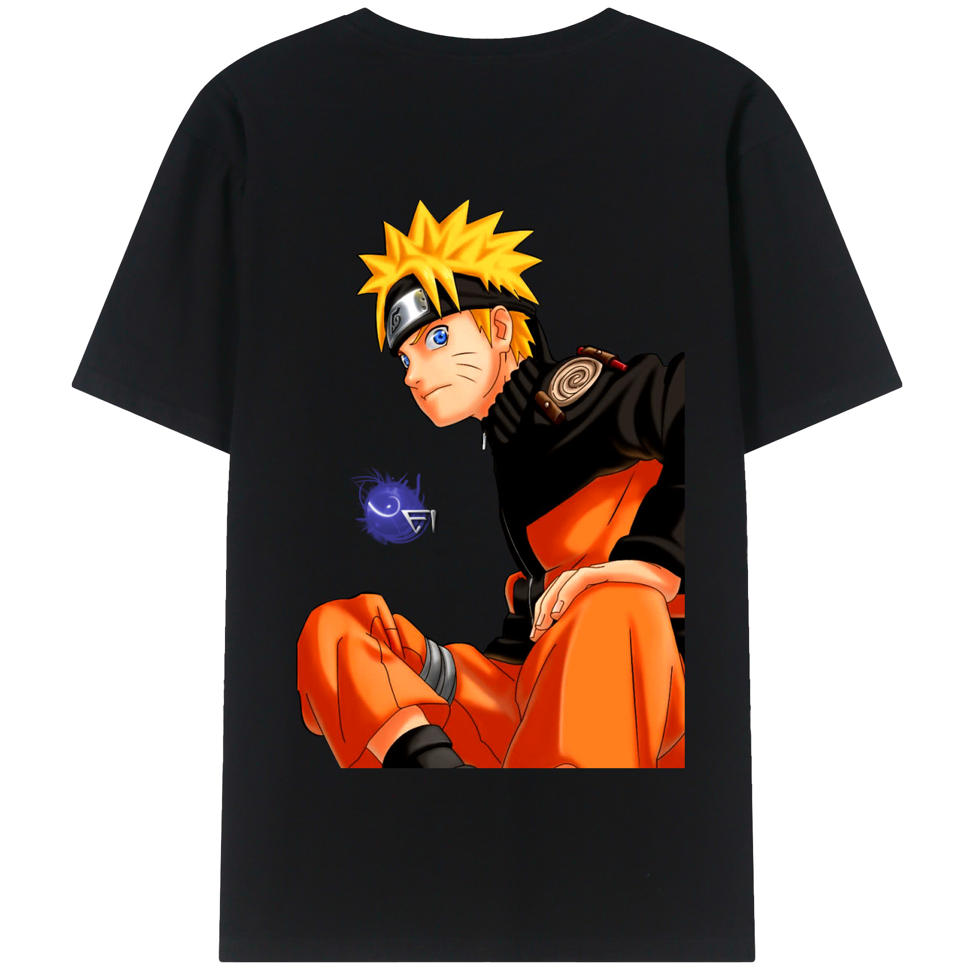 （画像用） NARUTO -ナルト- うずまき ナルト Uzumaki Naruto 綿100％半袖Tシャツ（背面プリント）