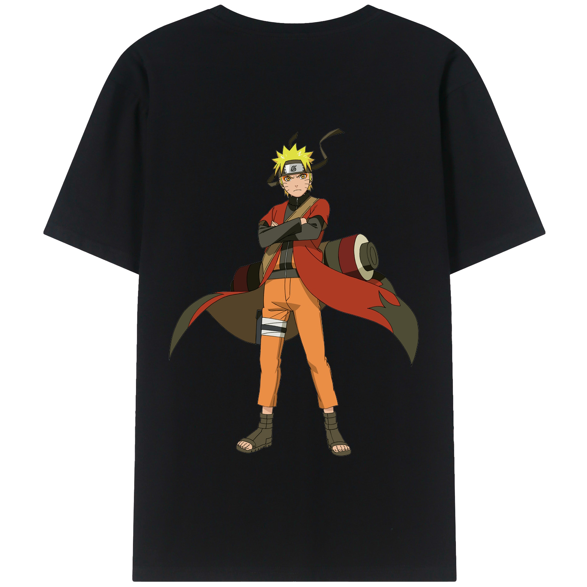 （画像用） NARUTO -ナルト- うずまき ナルト Uzumaki Naruto 綿100％半袖Tシャツ（背面プリント）
