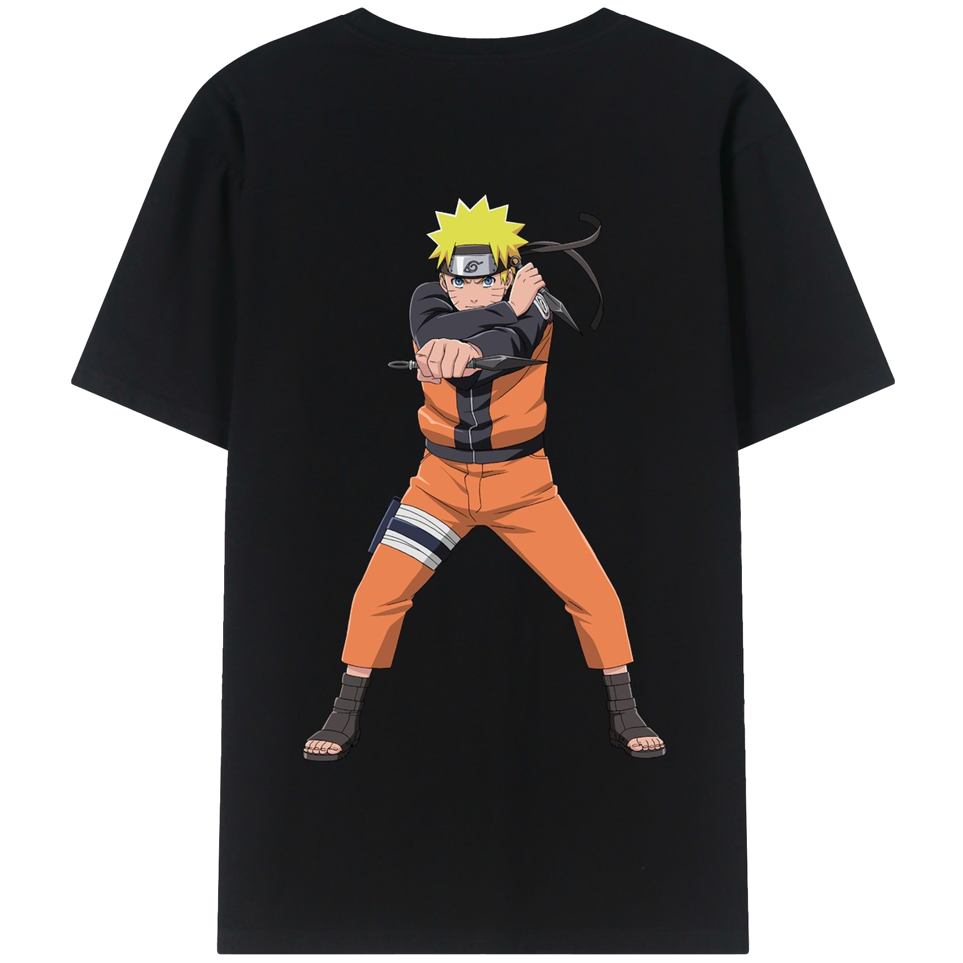 （画像用） NARUTO -ナルト- うずまき ナルト Uzumaki Naruto 綿100％半袖Tシャツ（背面プリント）
