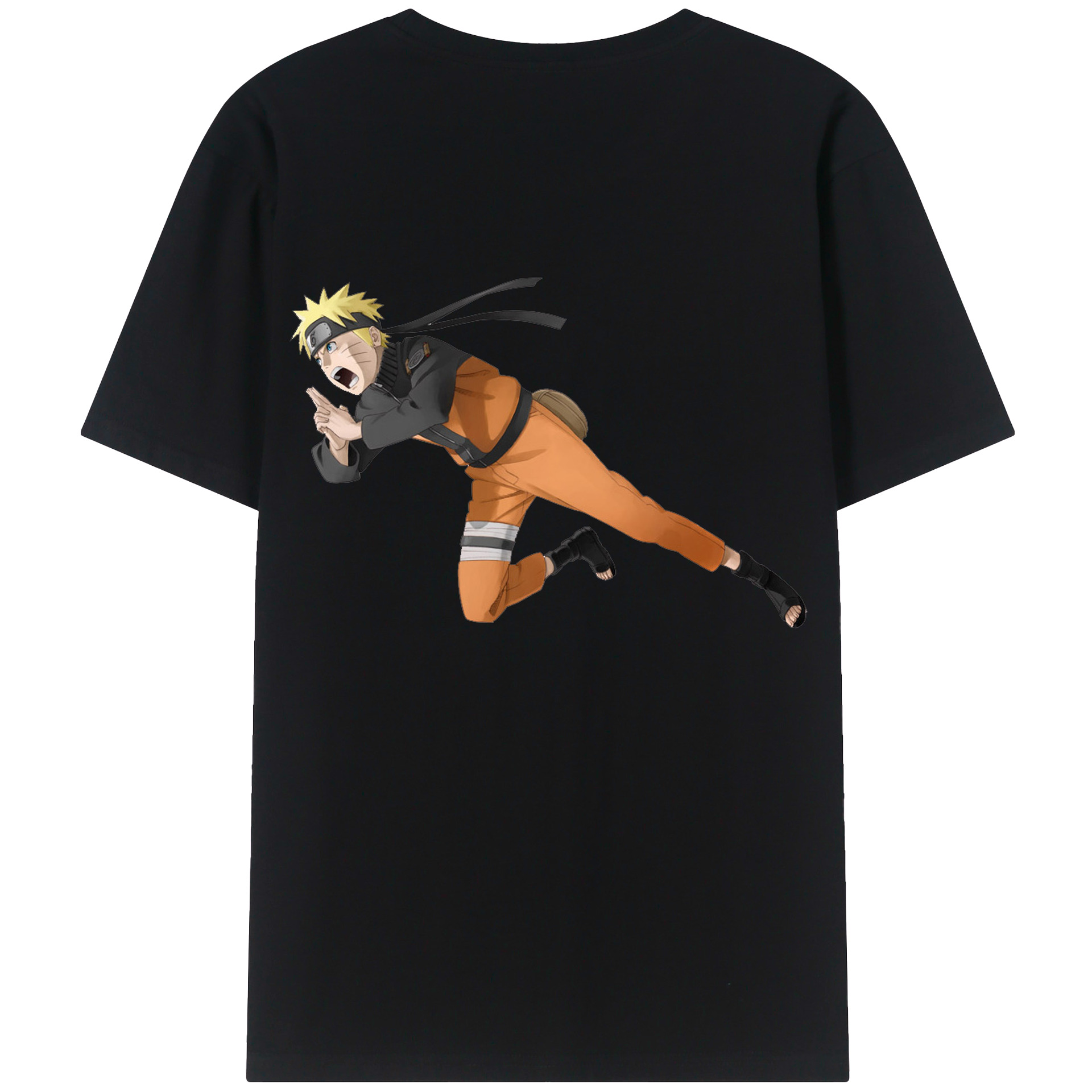 （画像用） NARUTO -ナルト- うずまき ナルト Uzumaki Naruto 綿100％半袖Tシャツ（背面プリント）