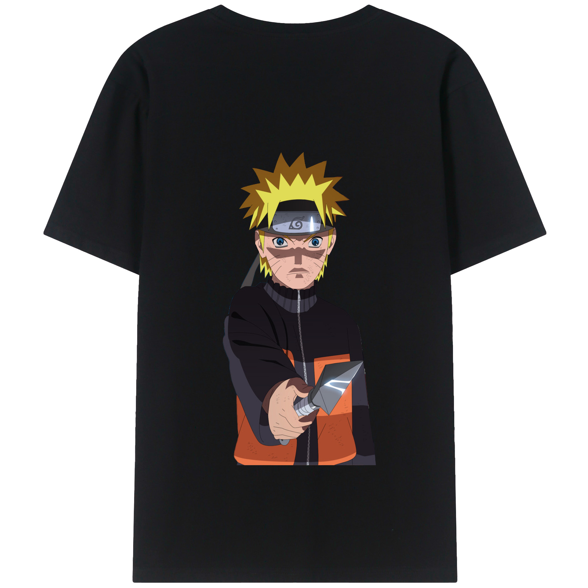 （画像用） NARUTO -ナルト- うずまき ナルト Uzumaki Naruto 綿100％半袖Tシャツ（背面プリント）