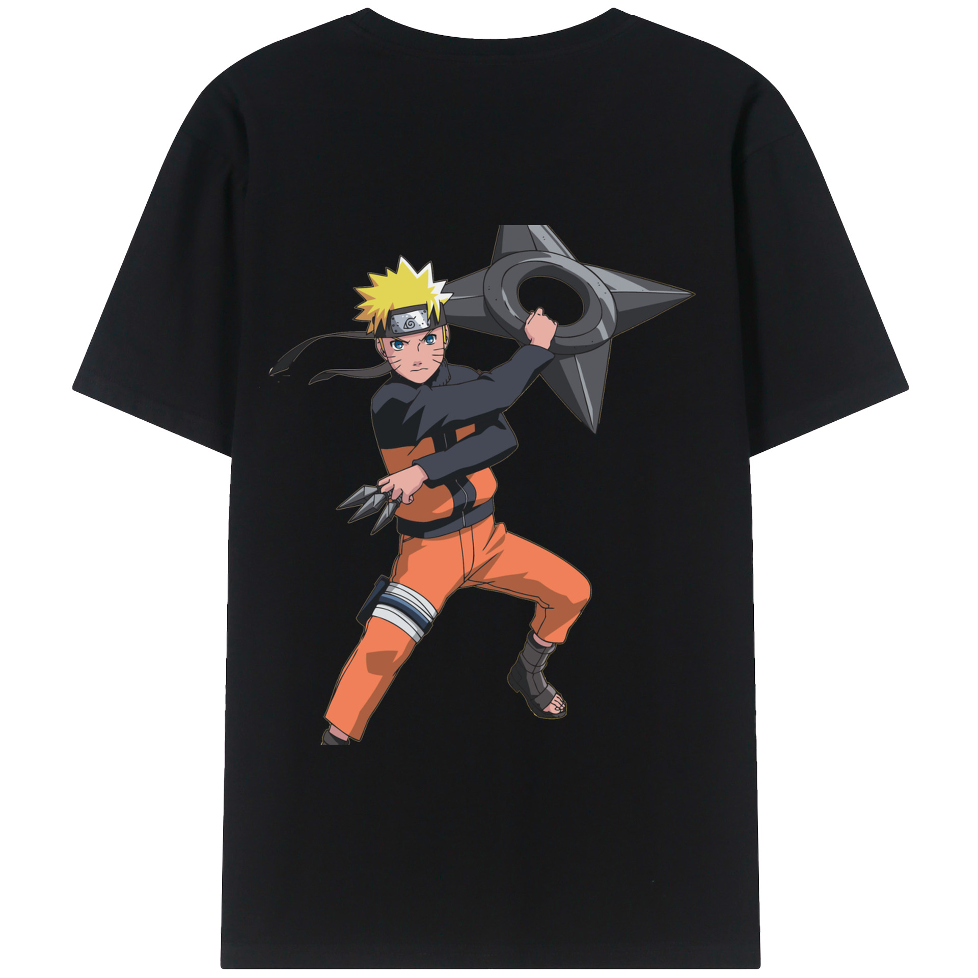 （画像用） NARUTO -ナルト- うずまき ナルト Uzumaki Naruto 綿100％半袖Tシャツ（背面プリント）