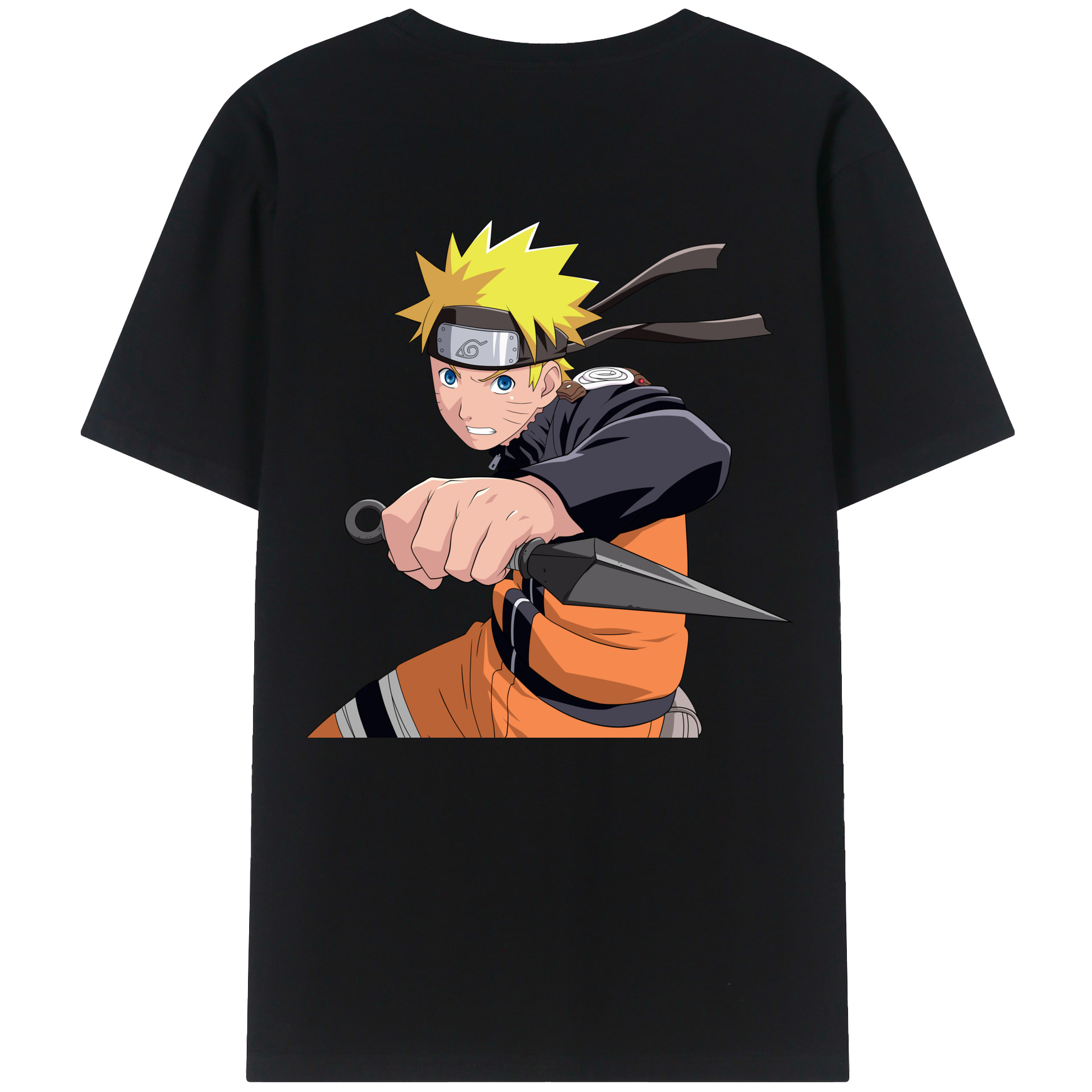 （画像用） NARUTO -ナルト- うずまき ナルト Uzumaki Naruto 綿100％半袖Tシャツ（背面プリント）