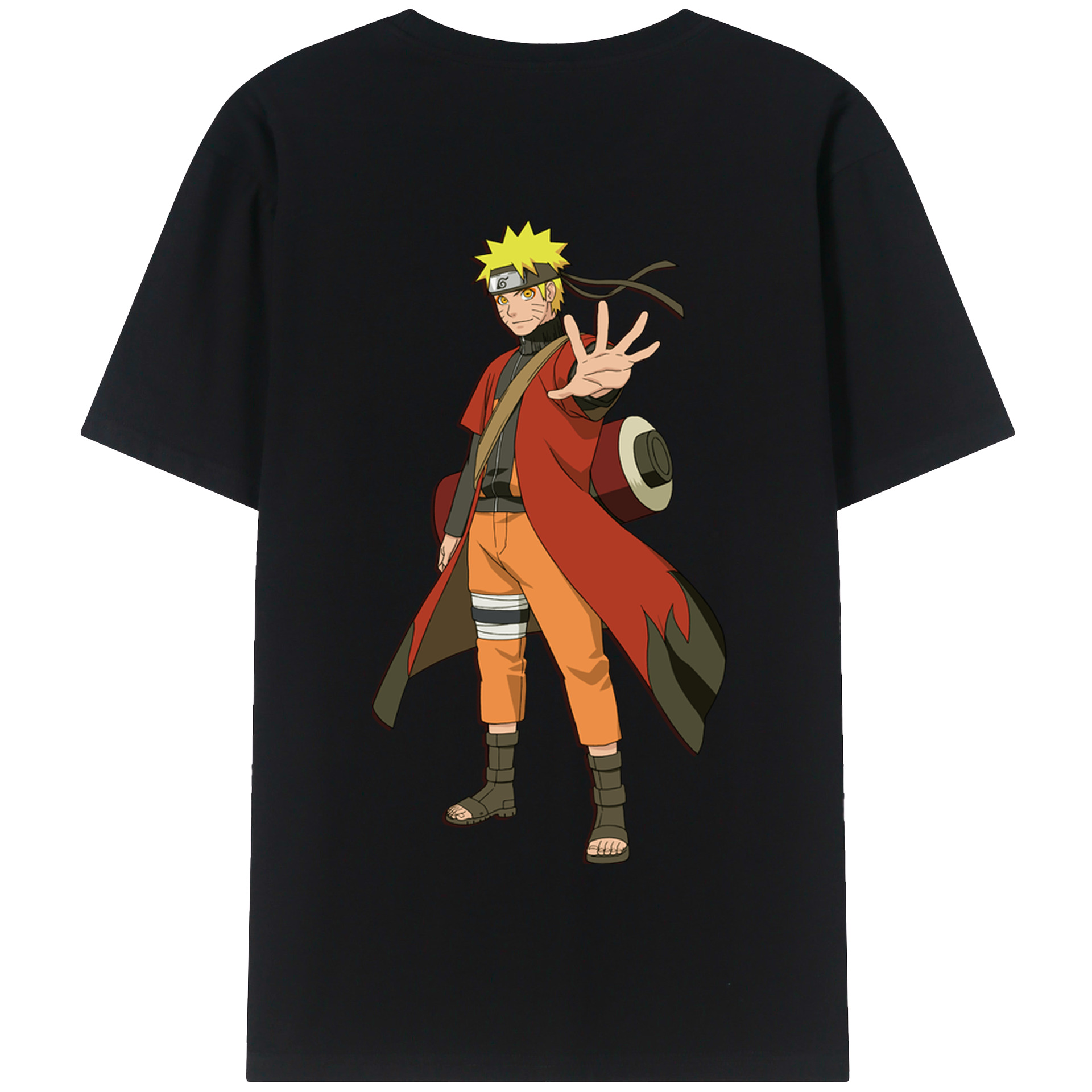 （画像用） NARUTO -ナルト- うずまき ナルト Uzumaki Naruto 綿100％半袖Tシャツ（背面プリント）