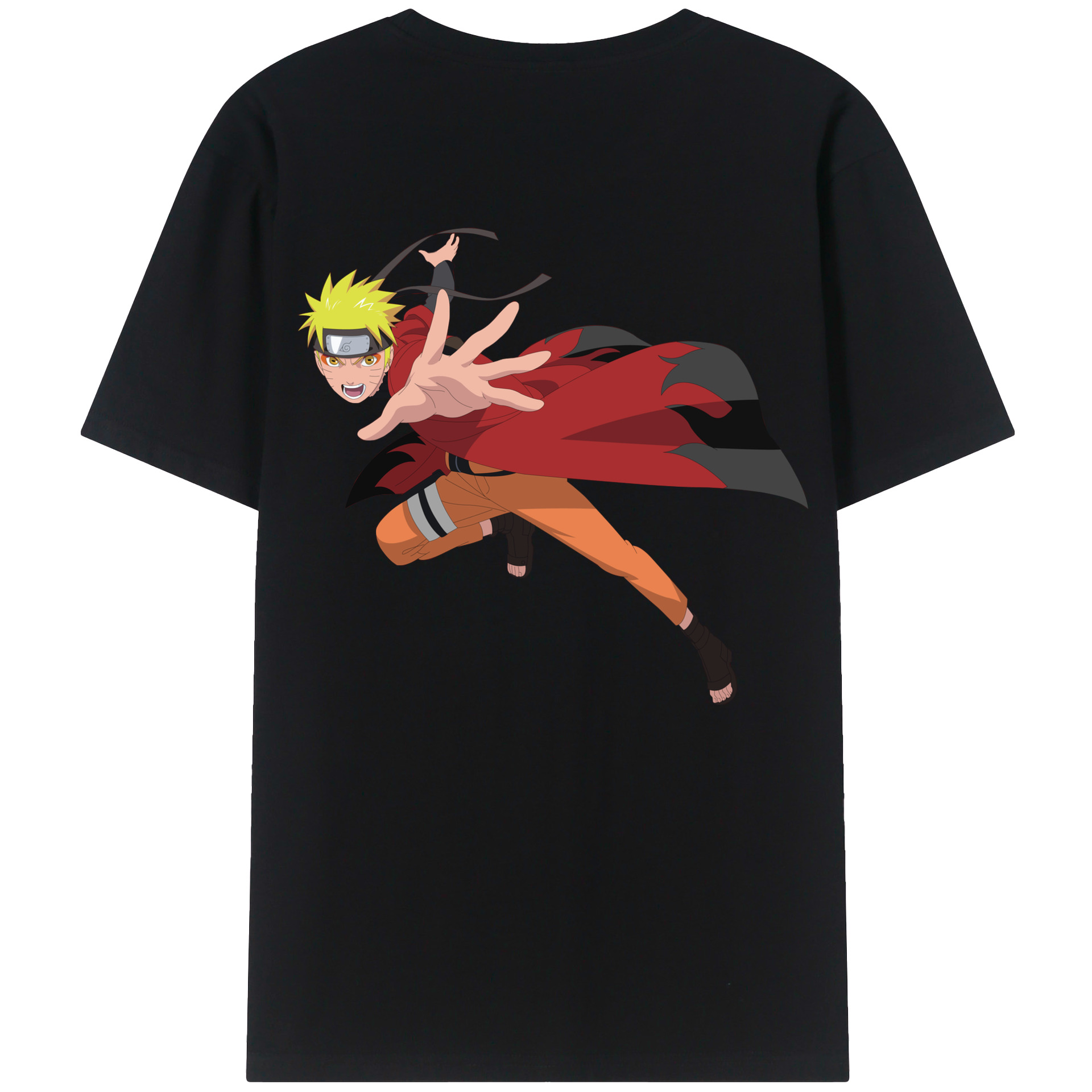 （画像用） NARUTO -ナルト- うずまき ナルト Uzumaki Naruto 綿100％半袖Tシャツ（背面プリント）