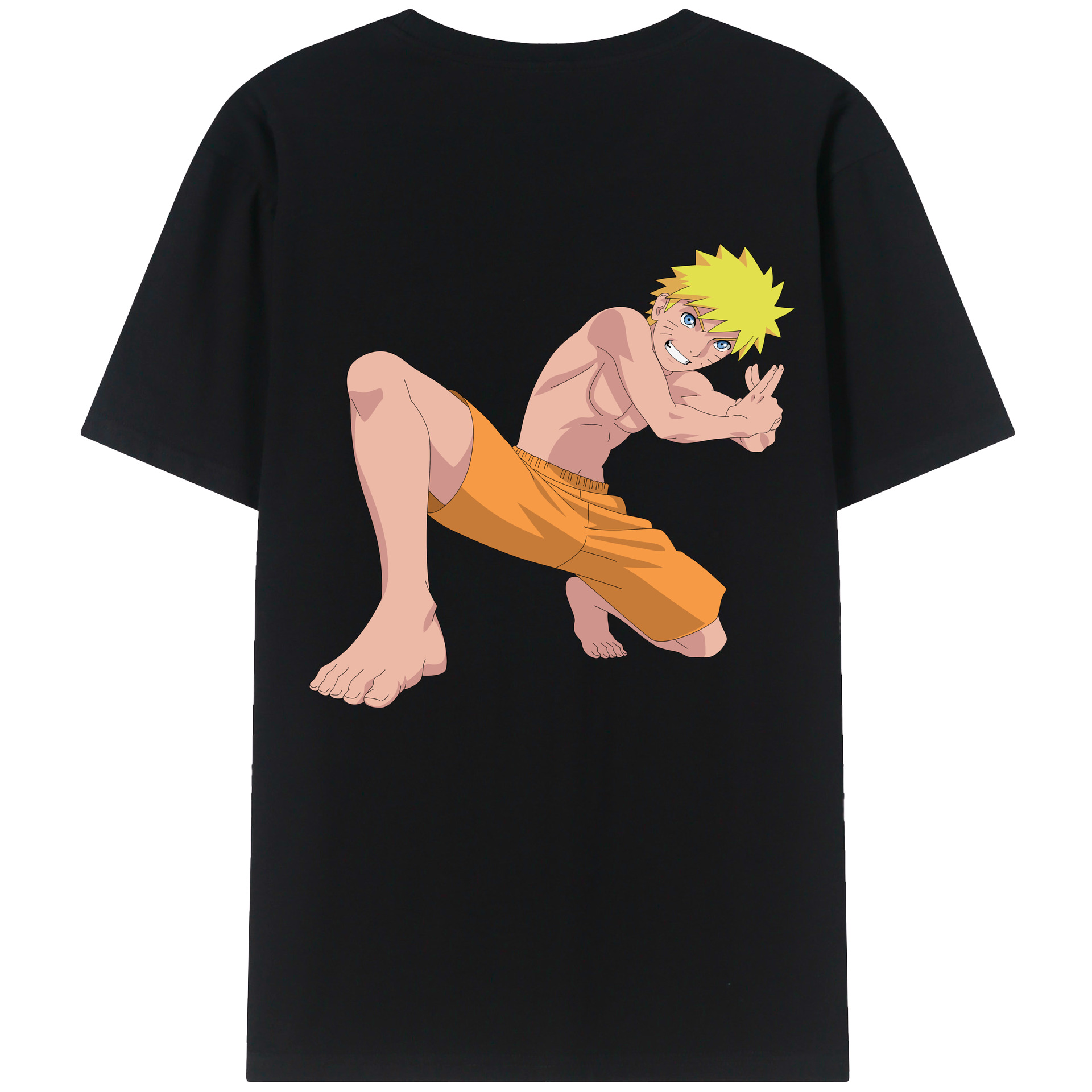 （画像用） NARUTO -ナルト- うずまき ナルト Uzumaki Naruto 綿100％半袖Tシャツ（背面プリント）