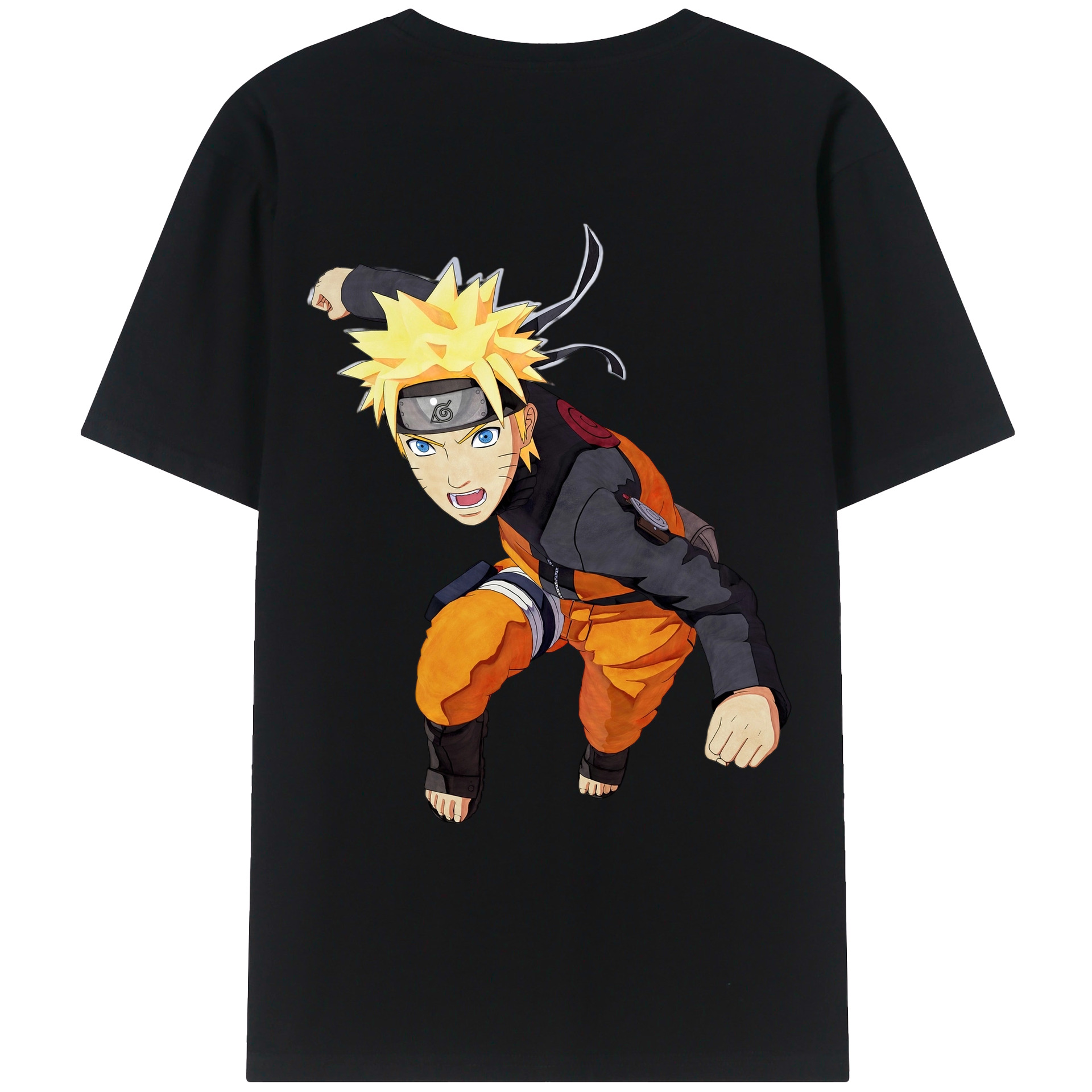 （画像用） NARUTO -ナルト- うずまき ナルト Uzumaki Naruto 綿100％半袖Tシャツ（背面プリント）