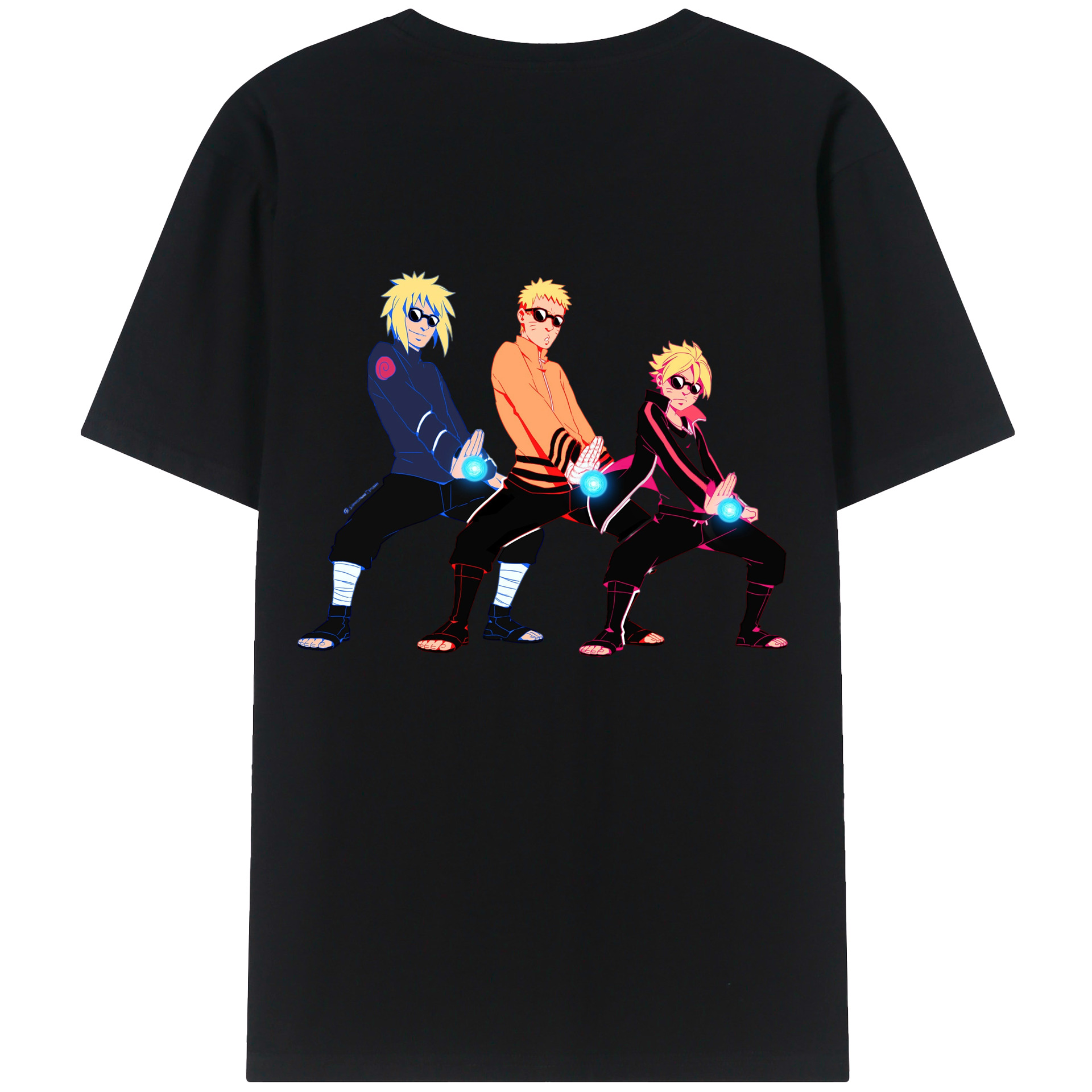 （画像用） NARUTO -ナルト- うずまき ナルト Uzumaki Naruto 綿100％半袖Tシャツ（背面プリント）