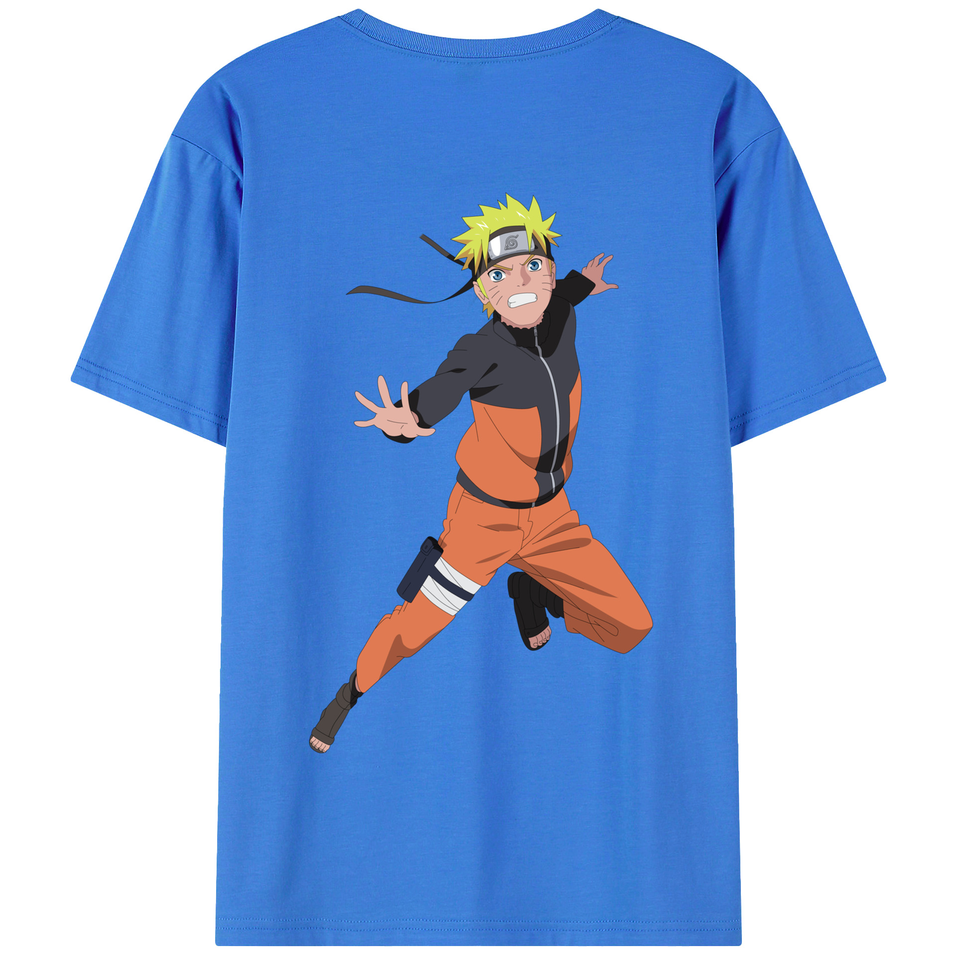 （画像用） NARUTO -ナルト- うずまき ナルト Uzumaki Naruto 綿100％半袖Tシャツ（背面プリント）