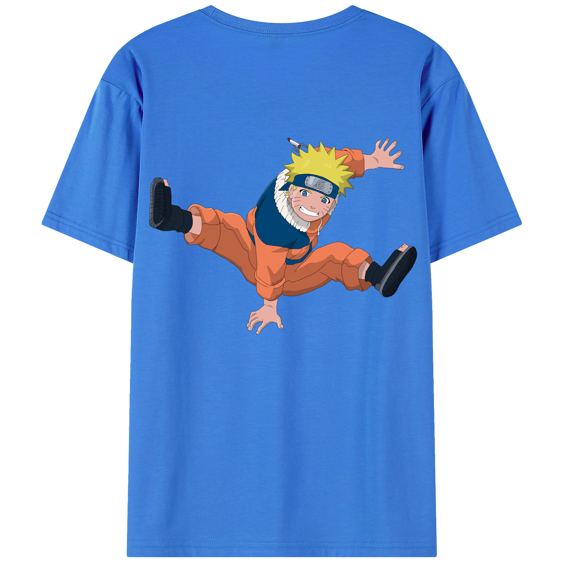 （画像用） NARUTO -ナルト- うずまき ナルト Uzumaki Naruto 綿100％半袖Tシャツ（背面プリント）