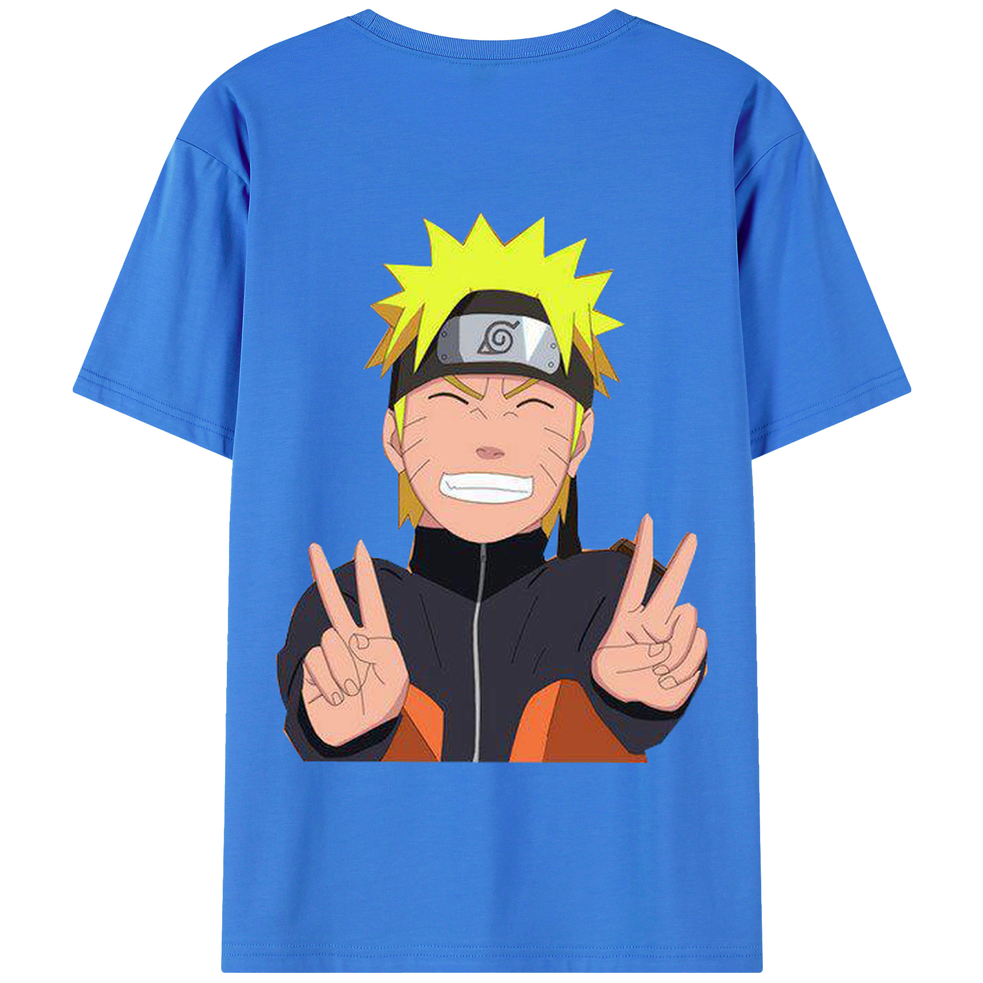 （画像用） NARUTO -ナルト- うずまき ナルト Uzumaki Naruto 綿100％半袖Tシャツ（背面プリント）