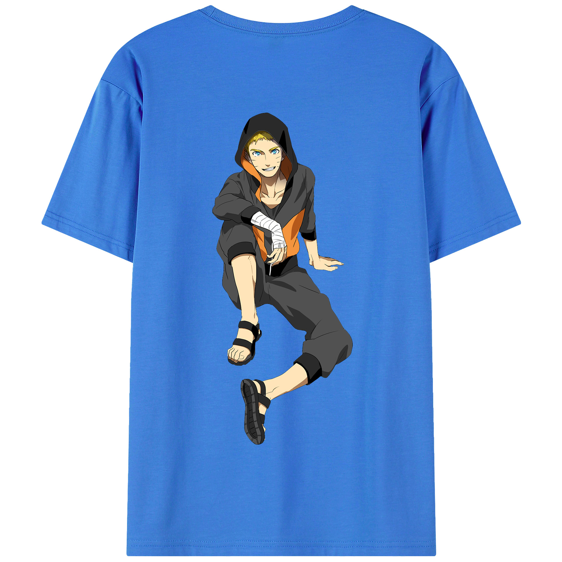 （画像用） NARUTO -ナルト- うずまき ナルト Uzumaki Naruto 綿100％半袖Tシャツ（背面プリント）