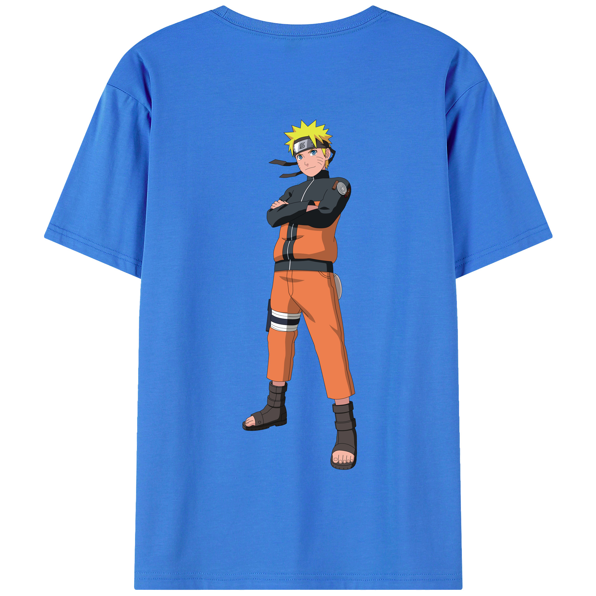 （画像用） NARUTO -ナルト- うずまき ナルト Uzumaki Naruto 綿100％半袖Tシャツ（背面プリント）