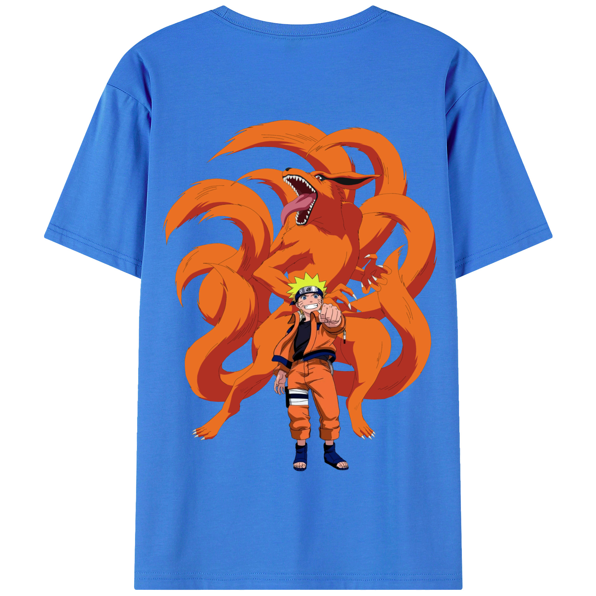 （画像用） NARUTO -ナルト- うずまき ナルト Uzumaki Naruto 綿100％半袖Tシャツ（背面プリント）