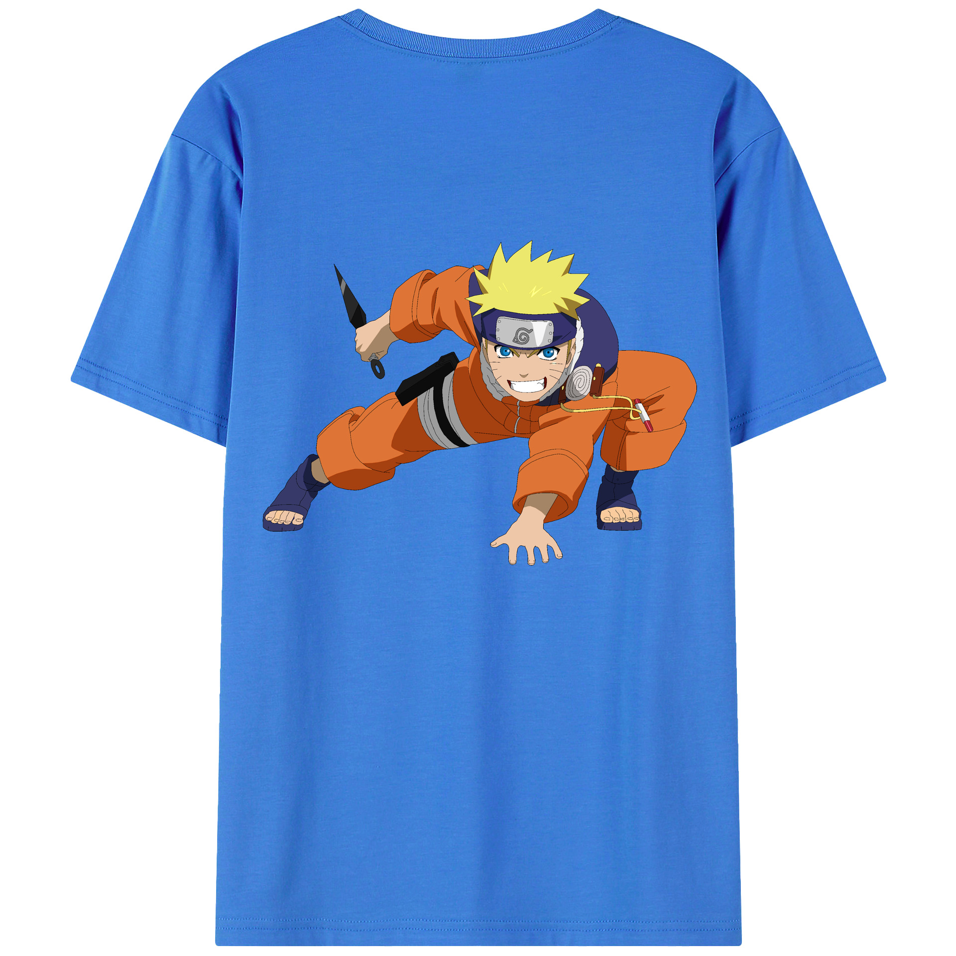 （画像用） NARUTO -ナルト- うずまき ナルト Uzumaki Naruto 綿100％半袖Tシャツ（背面プリント）